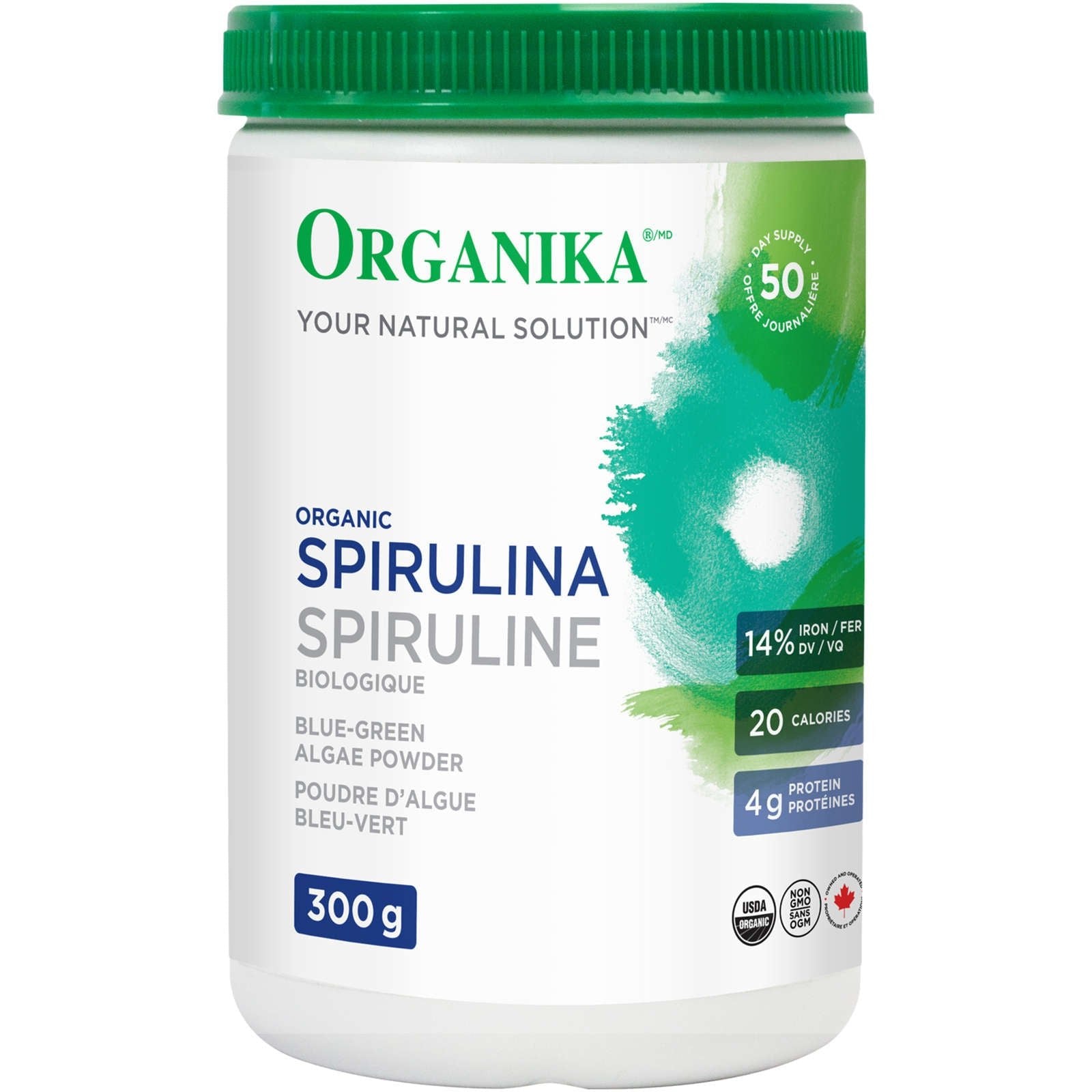 Organika Organic Spirulina 300g - High in Antioxidants, Alleviates Seasonal and Environmental Allergy Symptoms, Supports Blood Health and Healthy Immune System