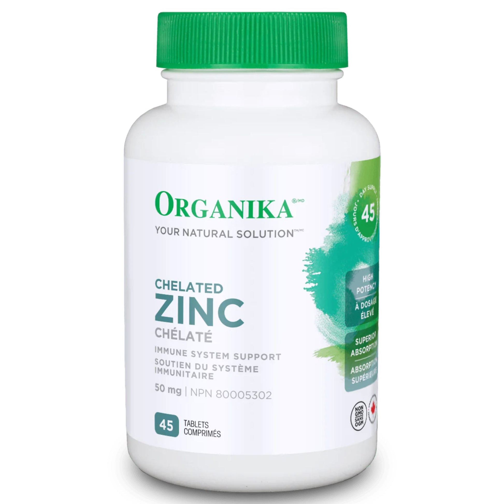 Organika Zinc Chelated 50mg 45 Tablets