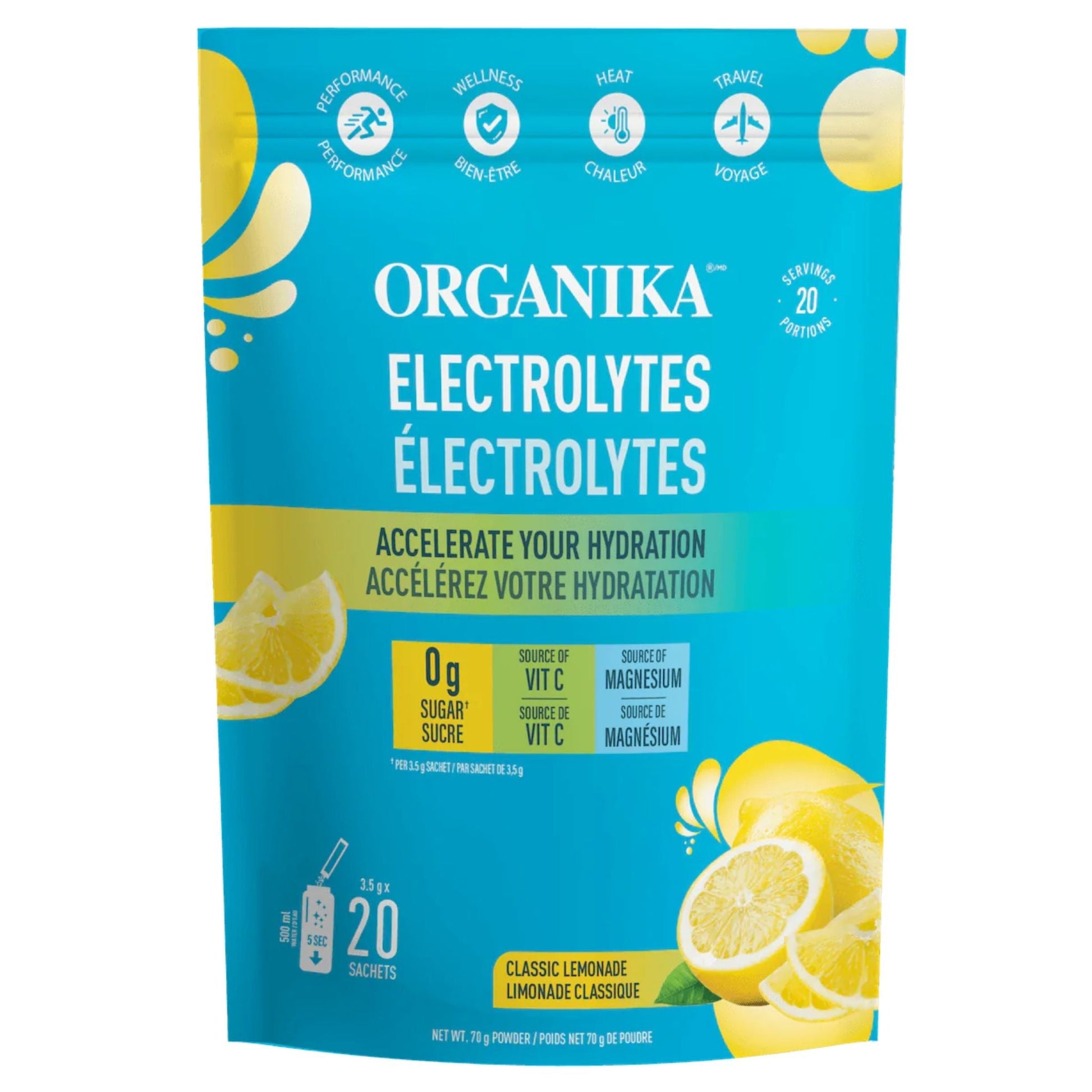 Organika Ele Sachetsrolytes Classic Lemonade 20 Sachets