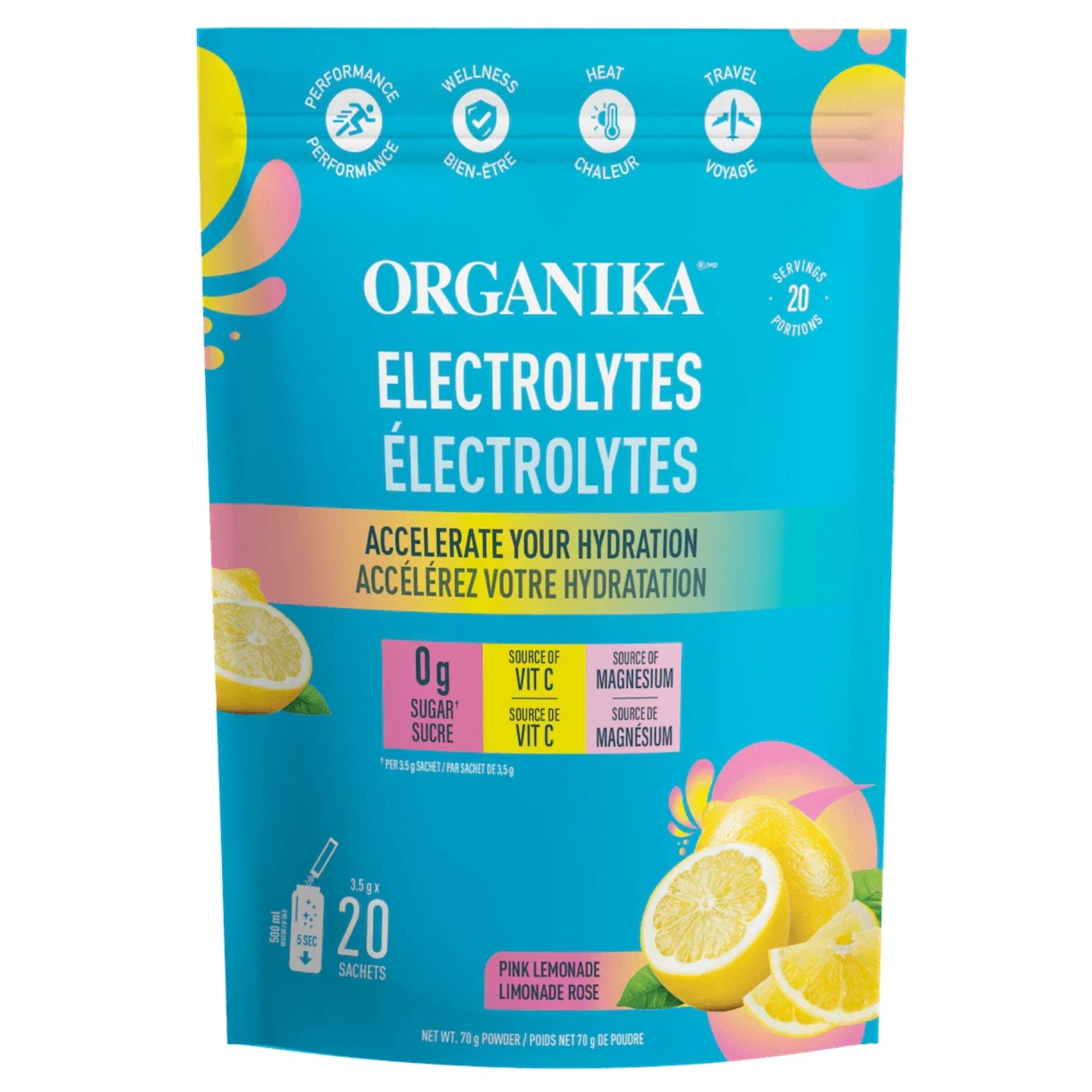 Organika Ele Sachetsrolytes Pink Lemonade 20 Sachets