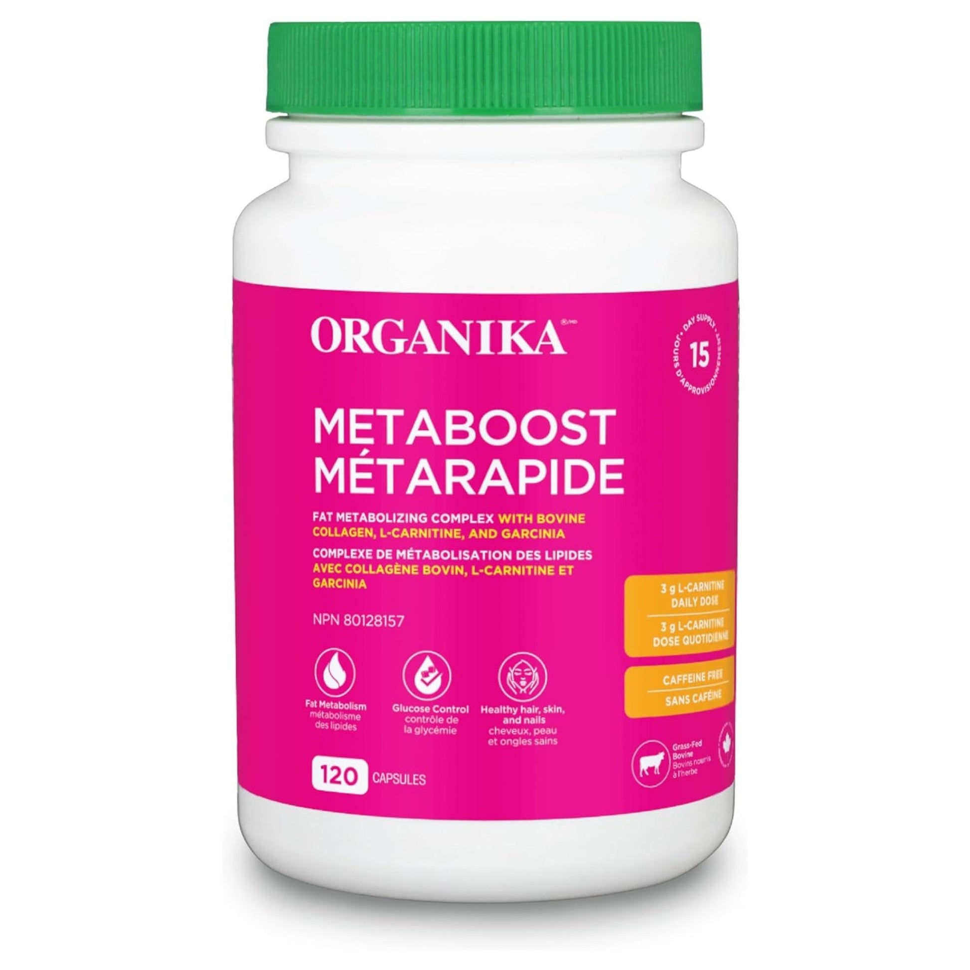 Organika Metaboost 120 Capsules - Supports Muscle Building, Joint Health, and Healthy Fat Metabolism, Promote Protein Synthesis, Maintains Weight