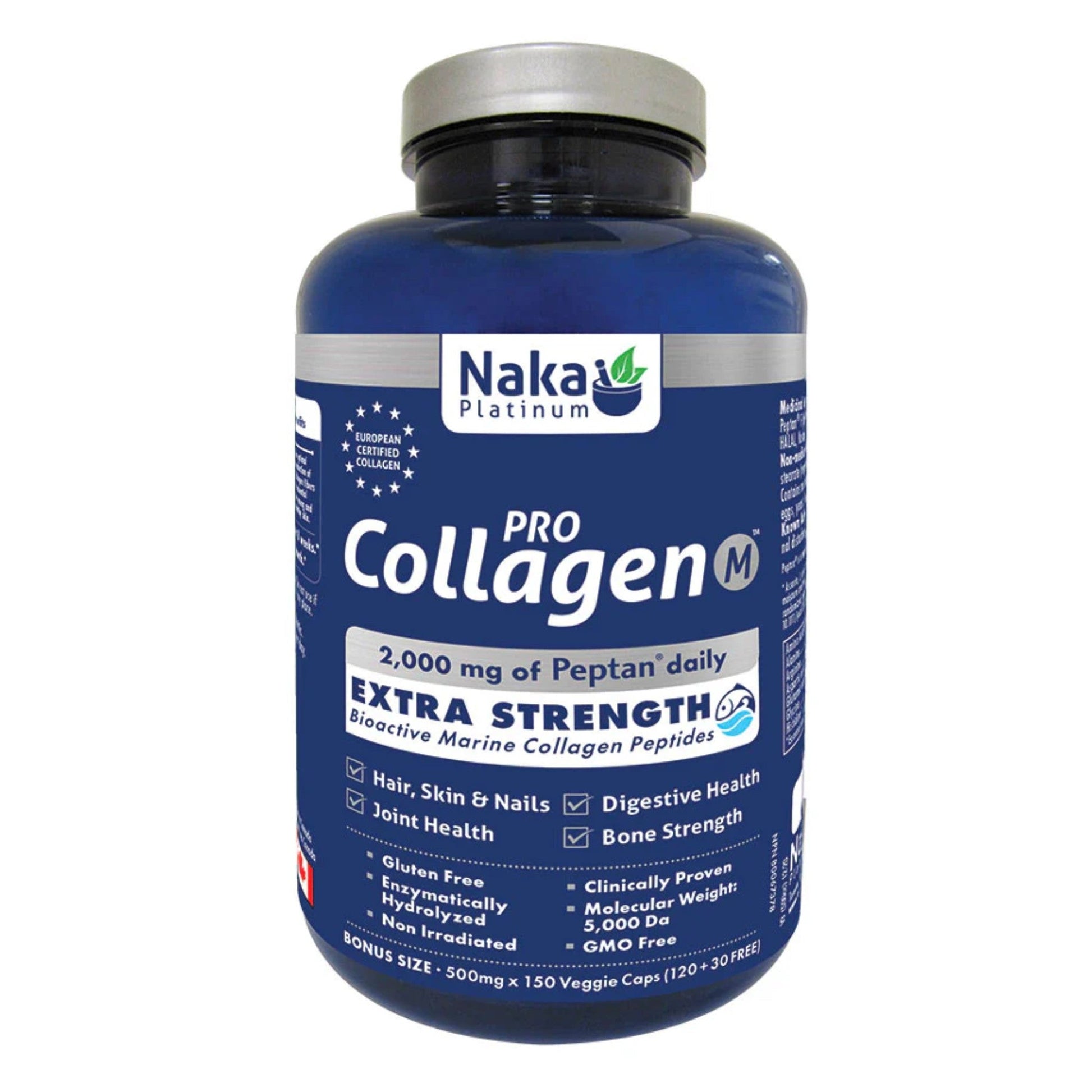 Naka Platinum Marine Collagen 2000mg 150 Vegan Capsules - Helps the Body Metabolize Carbohydrates, Fats and Proteins, Supports Healthy Skin, Hair, and Nails, Possess Anti-Aging Properties