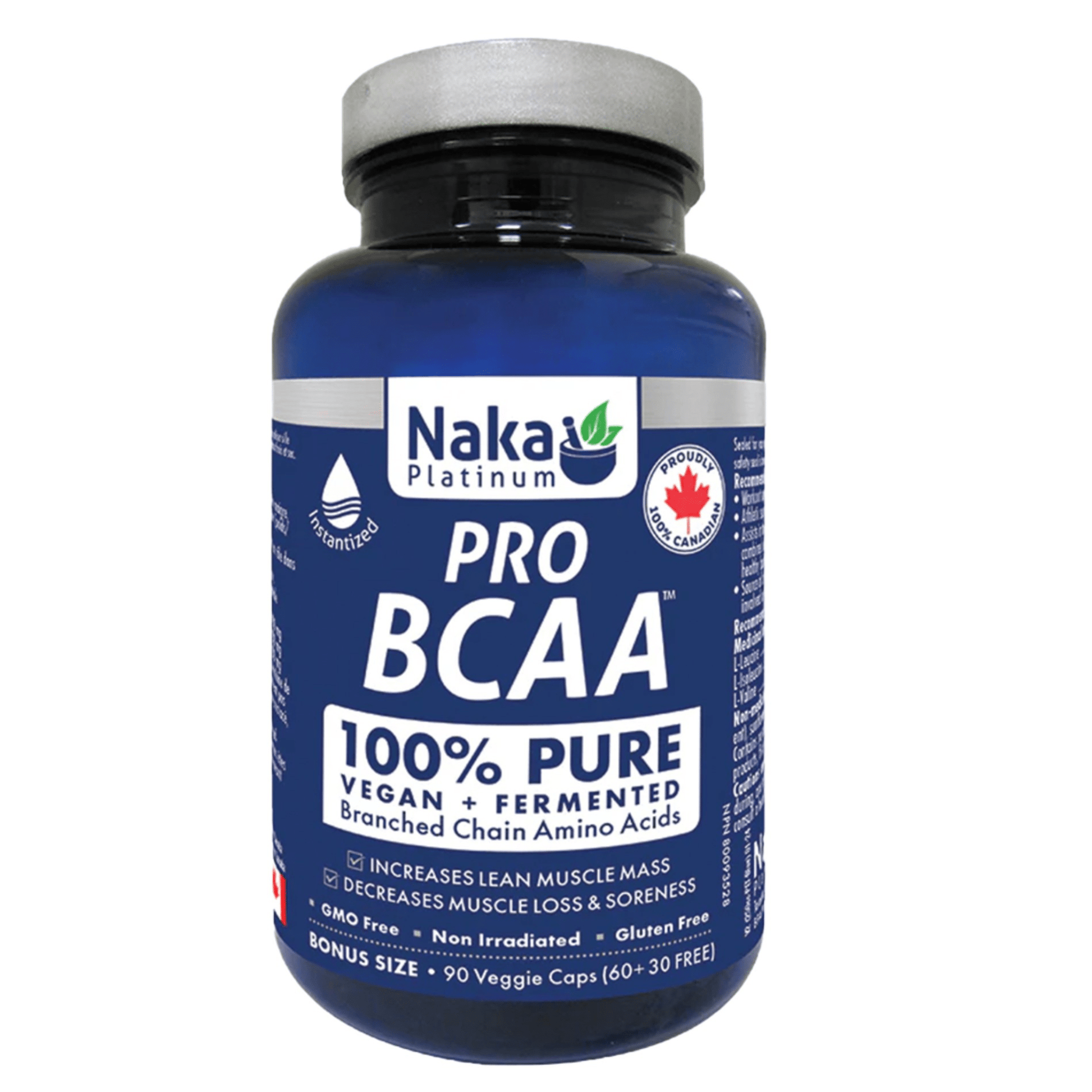 Naka Platinum PRO BCAA 800mg Fermented 90 Vegan Capsules - Assists in Building Lean Muscles, Source of Essential Amino Acids, A Good Workout Supplement