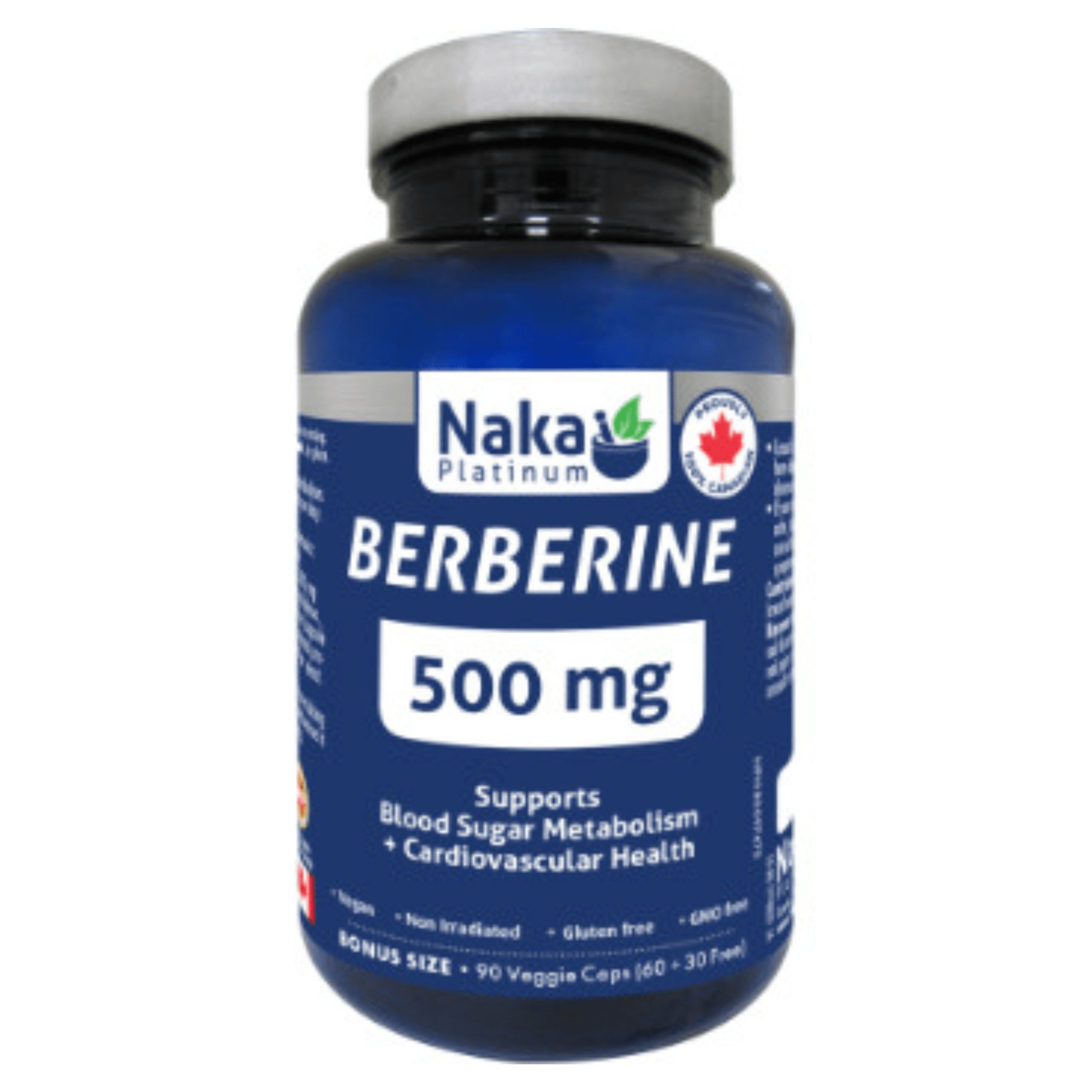 Naka Platinum Berberine 500mg 90 Vegan Capsules - Supports Blood Sugar Levels and Cardiovascular Health, Helps to Maintain Healthy Weight, Maintain Digestive Health
