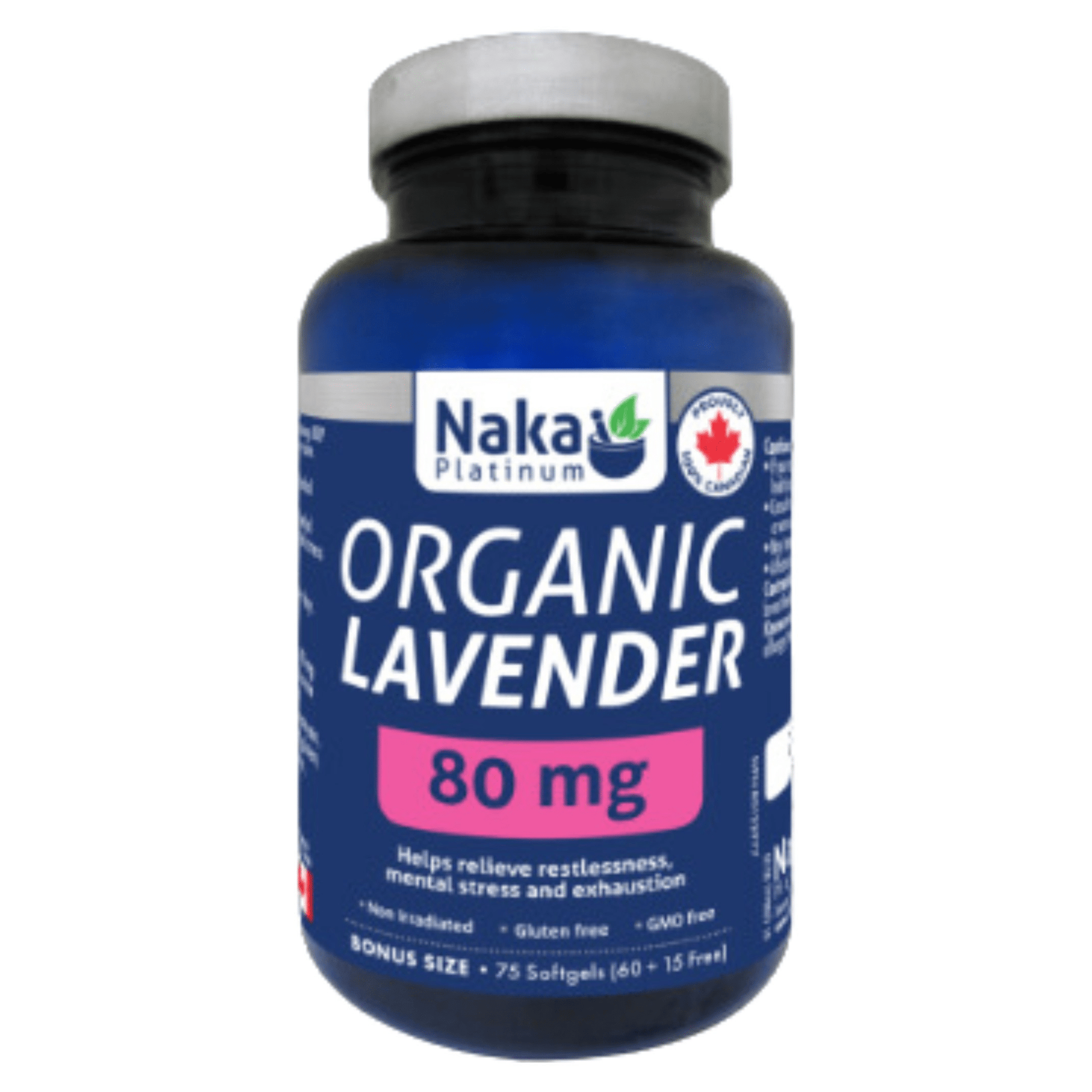 Naka Platinum Organic Lavender 80mg 75 Softgels - Helps Relieve Restlessness, Mental Stress, and Exhaustion, Aids Sleep, Supports Brain Health and Blood Sugar Metabolism