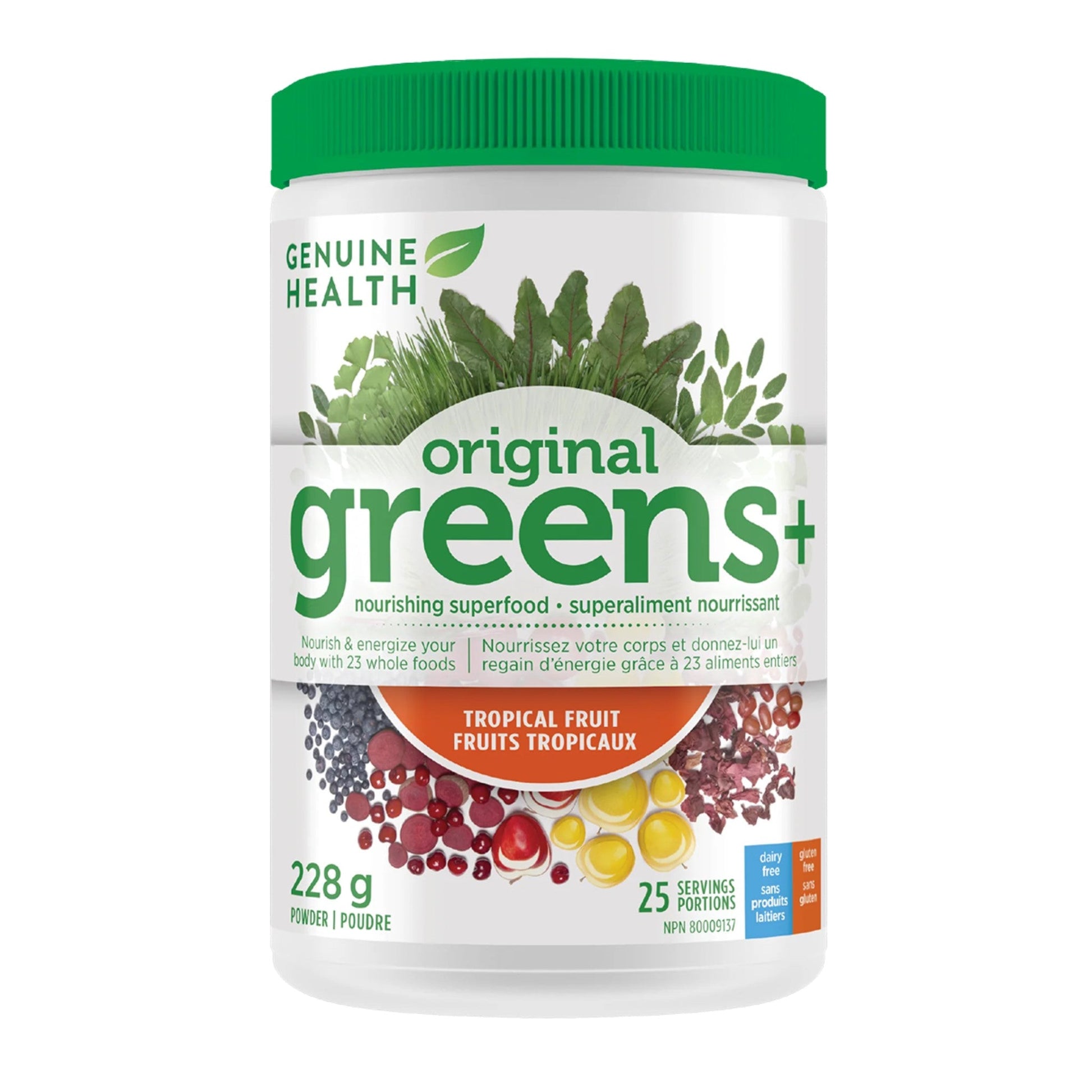 Genuine Health Greens + Tropical Fruit 228g - Promotes Digestion, Immunity, Mental and Physical Energy, Supports Stronger Gut Health and Digestion