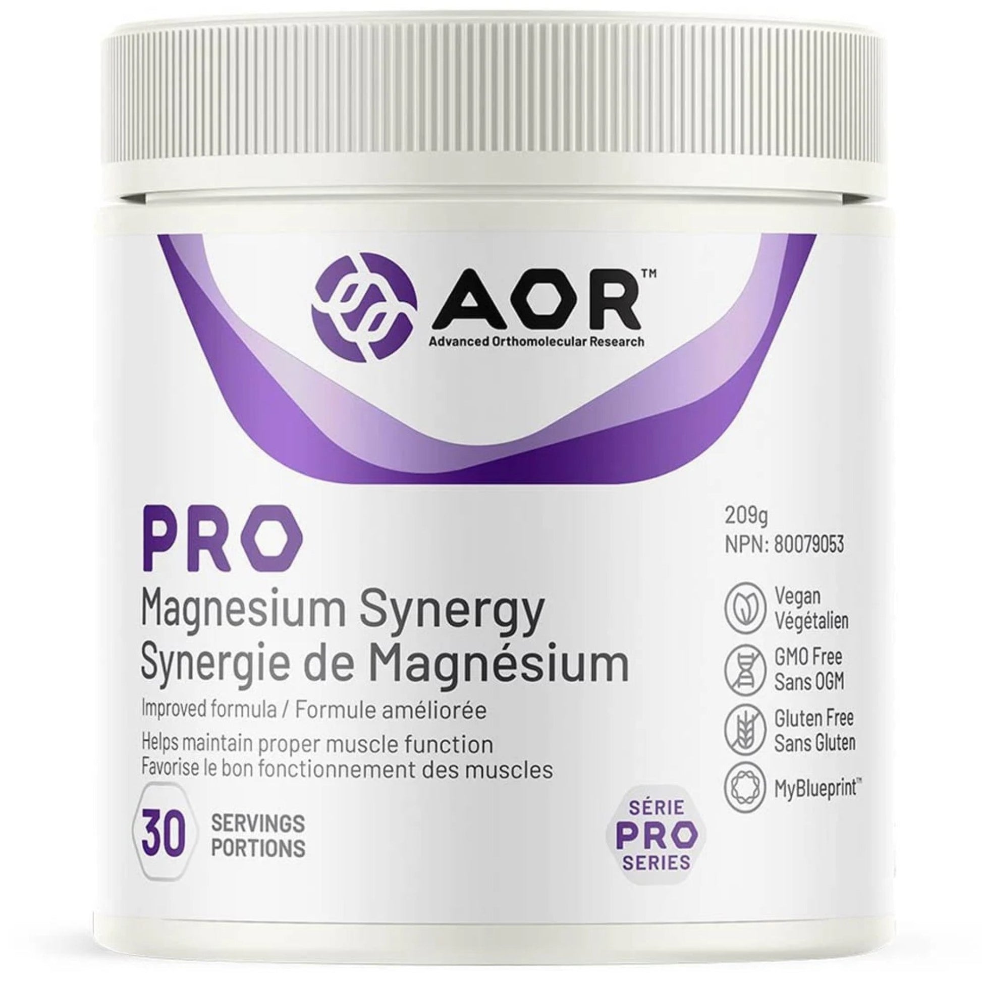 AOR Pro Magnesium Synergy Powder 208g - Helps Maintain Proper Muscle Function, Relieves Muscle Tension, Weakness, Sleep Disorders and Mood Imbalance