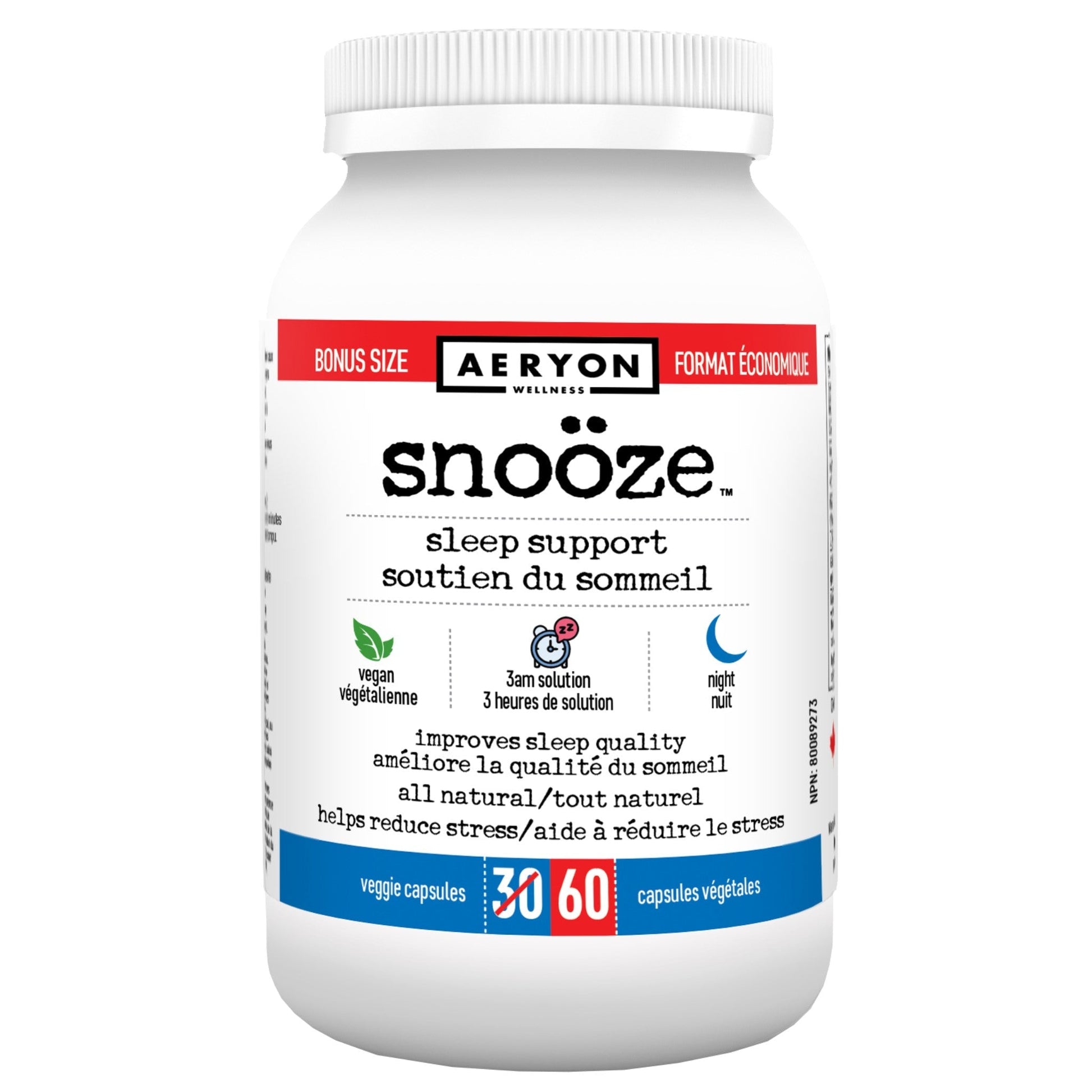 Aeryon Wellness Snooze 60 Vegetable Capsules