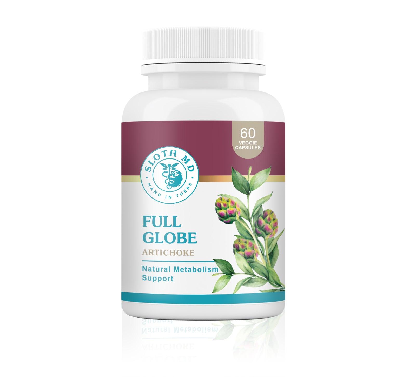 Sloth MD Full Globe Artichoke Metabolism 60 Vegan Caps - Relief From Digestive Issues, Helps Increase Bile Flow, Promotes Overall Metabolic Balance
