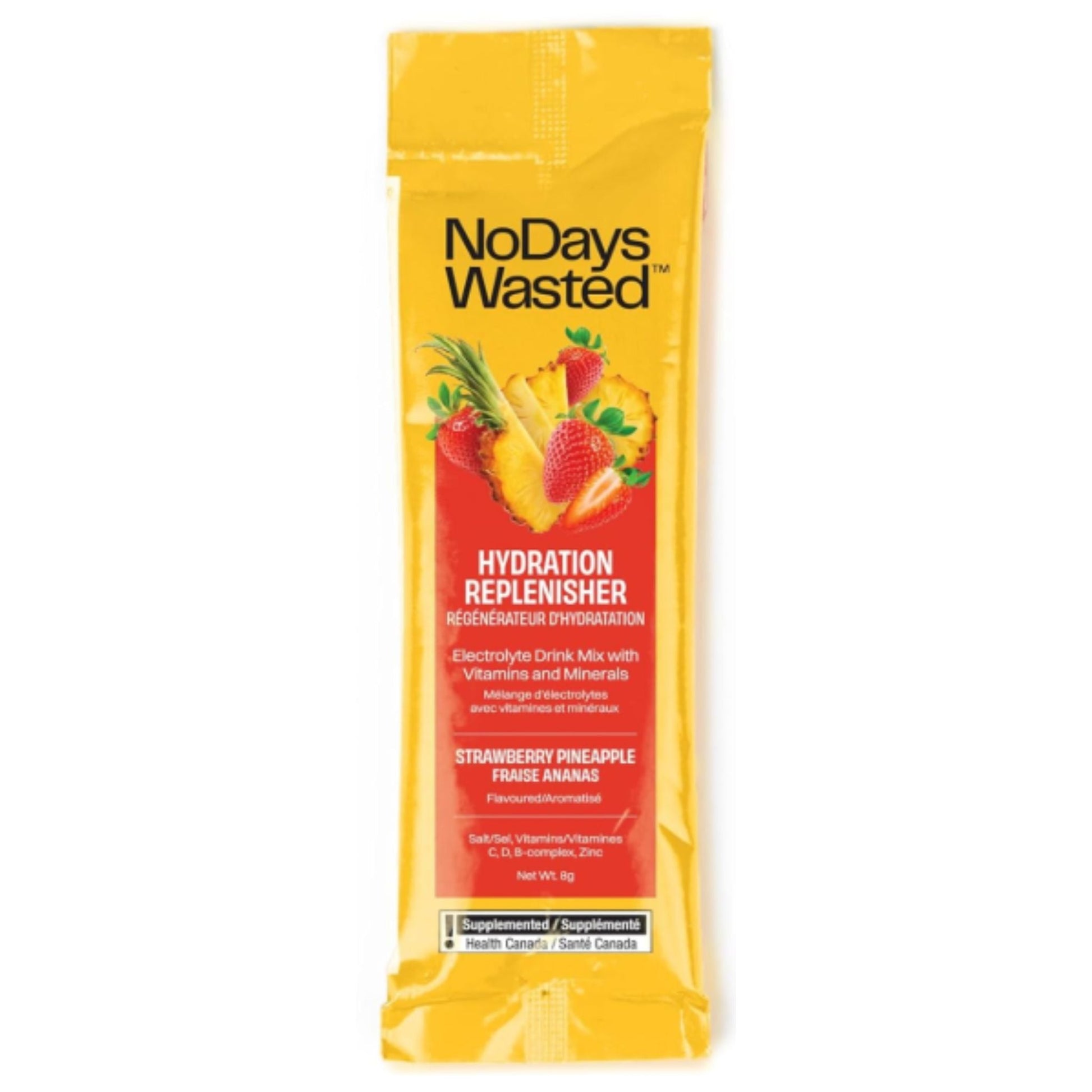 No Days Wasted Hydration Strawberry Pineapple 8g - Complete Electrolyte Blend, Provides Optimal Hydration And Muscle Recovery, Rapid Rehydration, On-The-Go Convenience, Facilitate Absorption