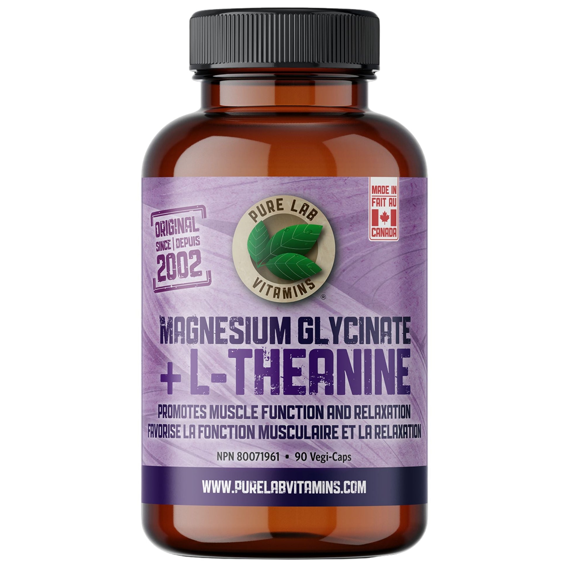 Pure Lab Magnesium + L-Theanine 90 Vegetable Capsules