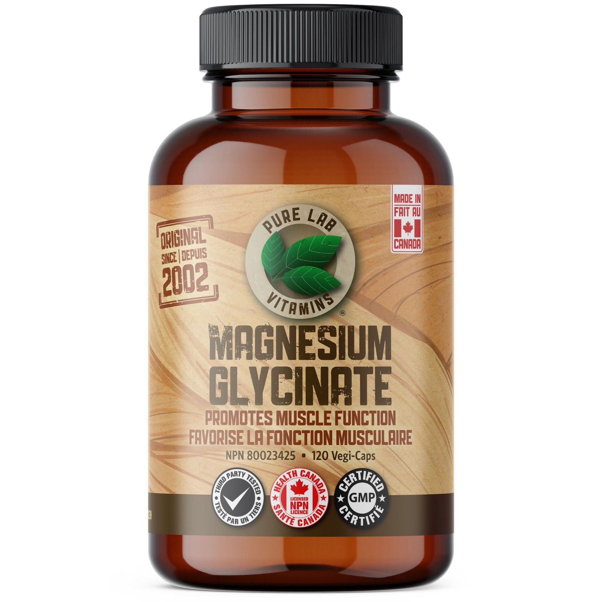 PURE LAB Vitamins Magnesium Glycinate 120 v-caps