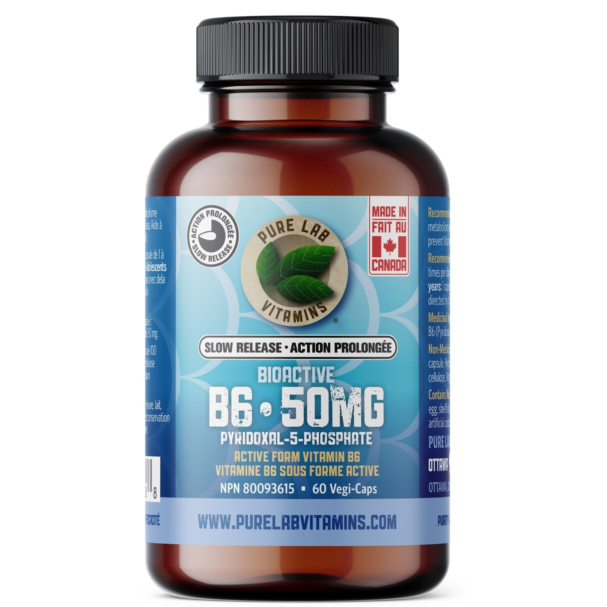 PURE LAB Bioactive B6 50mg SR 60ct