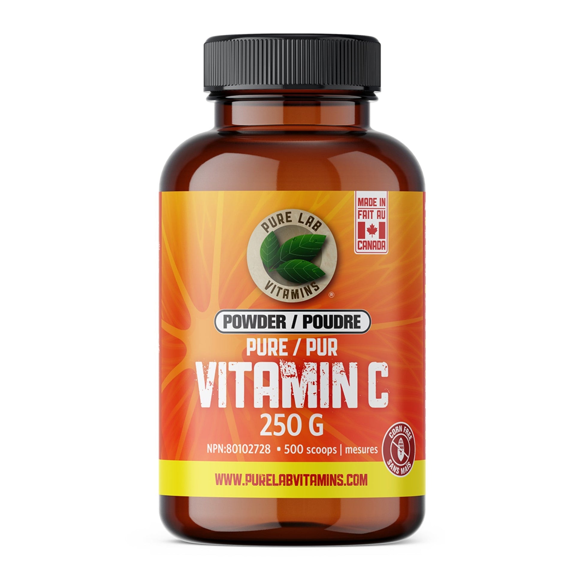 PURE LAB Vitamin C Powder 250g - A Powerful Antioxidant, Helps in Maintaining Healthy Bones and Teeth, Maintain immune, Supports Bile Production