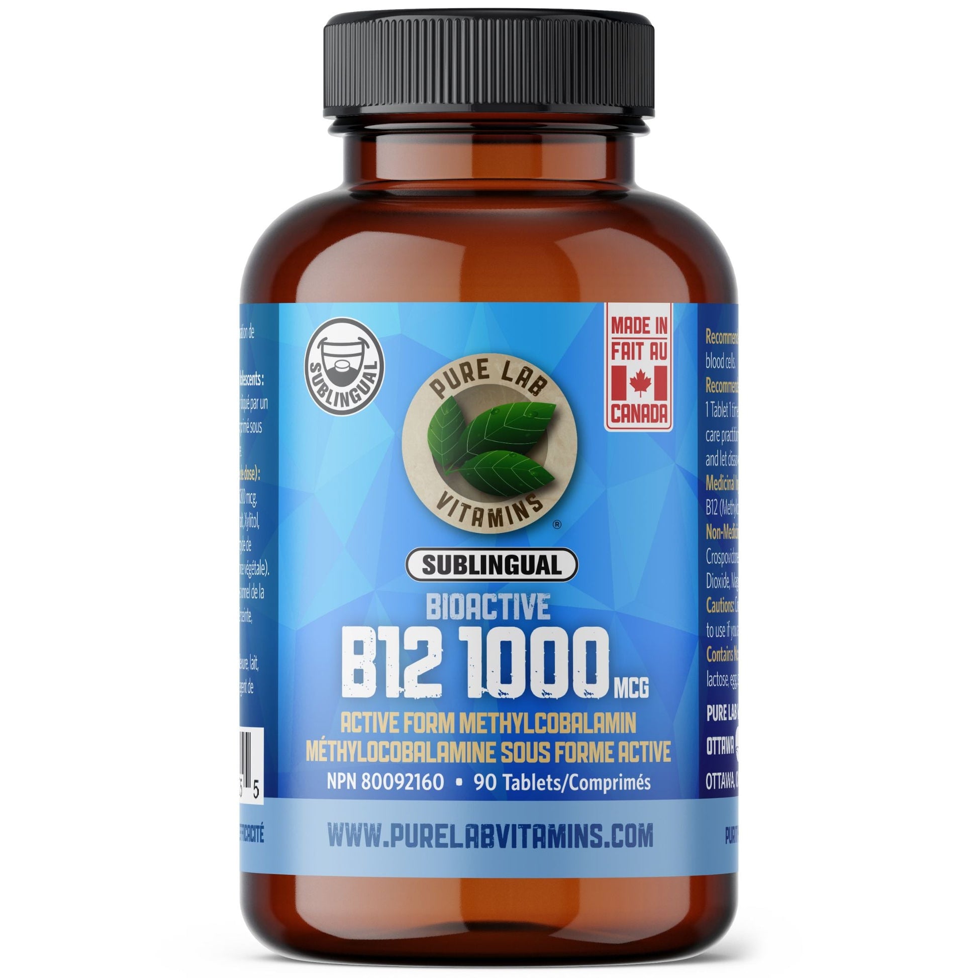 PURE LAB Bioactive B12 1000mcg Sublingual 90ct