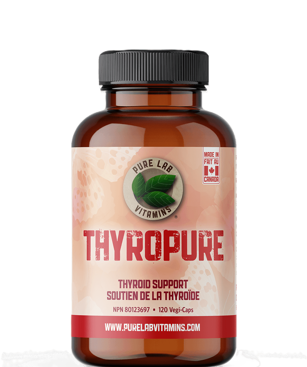 PURE LAB Vitamins ThyroPure 120 Vegan Caps - Support the Health and Function of the Thyroid Gland, Regulating Metabolism