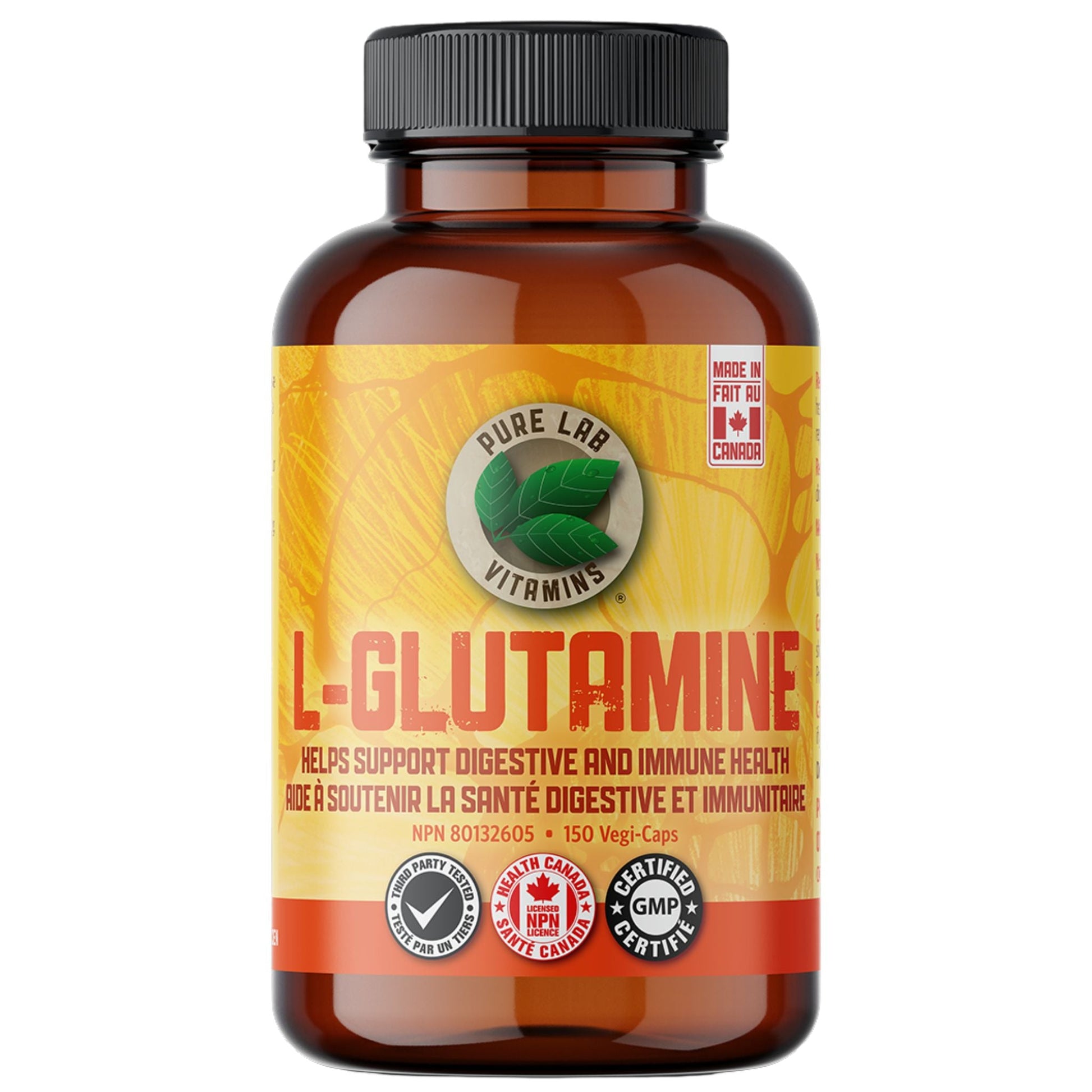 Pure Lab L-Glutamine 500mg 150 Vegetable Capsules