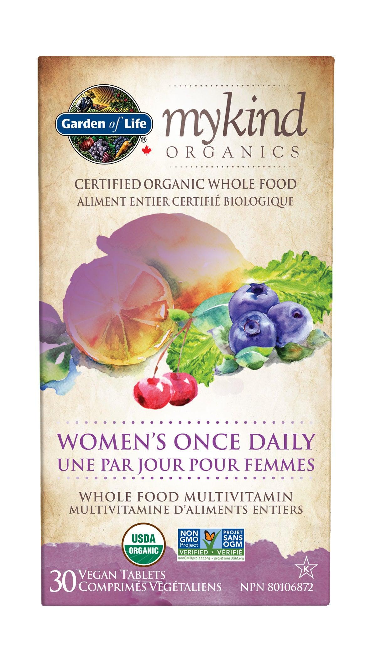 Garden Of Life Organics Women's Once Daily Multivitamin 30 Vegan Tablets - Supports Blood, Healthy Metabolism and Heart Health, Promotes Energy, Radiant Skin and Nails