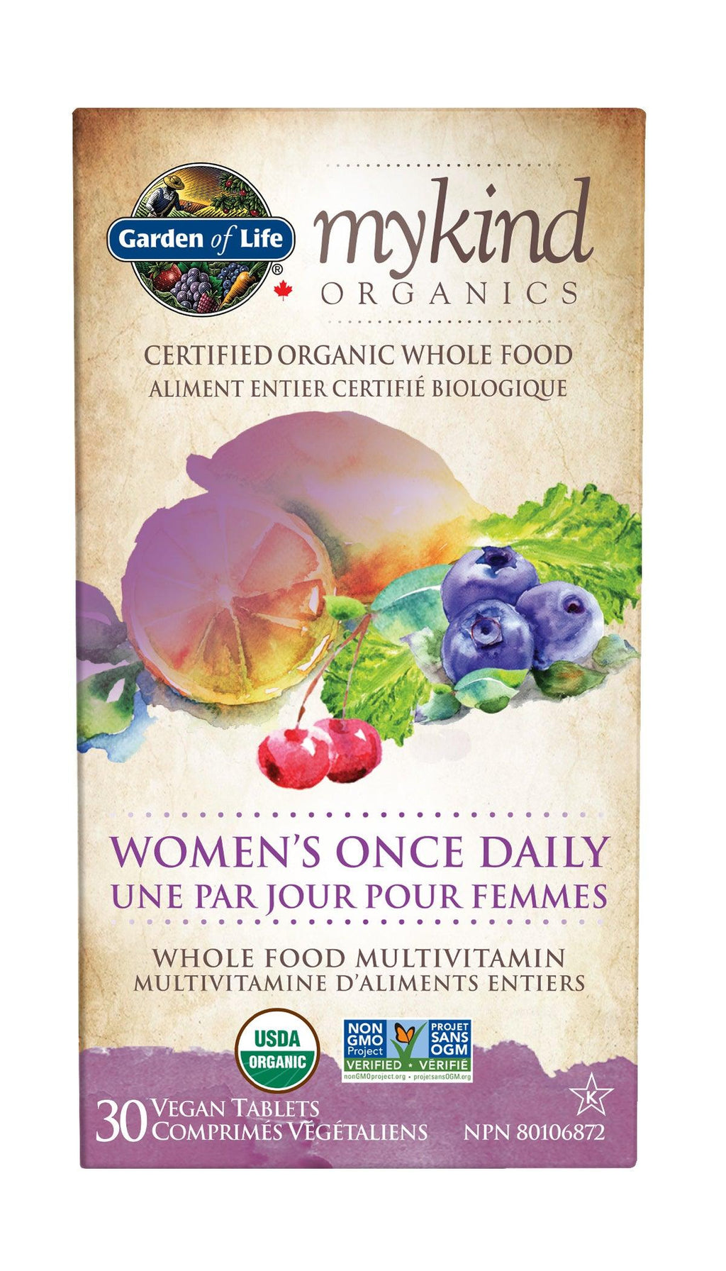 Garden Of Life Organics Women's Once Daily Multivitamin 30 Vegan Tablets - Supports Blood, Healthy Metabolism and Heart Health, Promotes Energy, Radiant Skin and Nails
