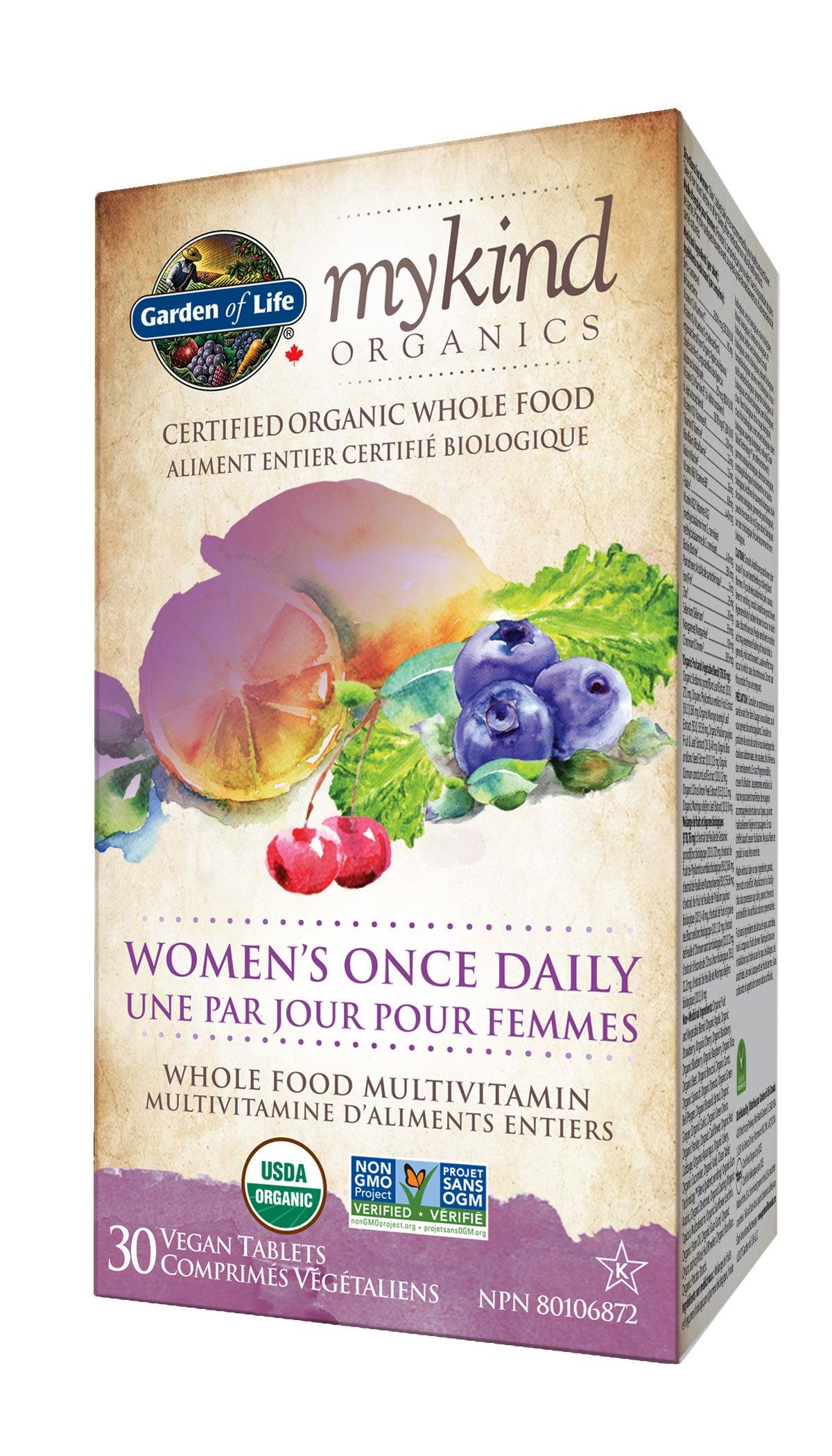 Garden Of Life Organics Women's Once Daily Multivitamin 30 Vegan Tablets - Supports Blood, Healthy Metabolism and Heart Health, Promotes Energy, Radiant Skin and Nails