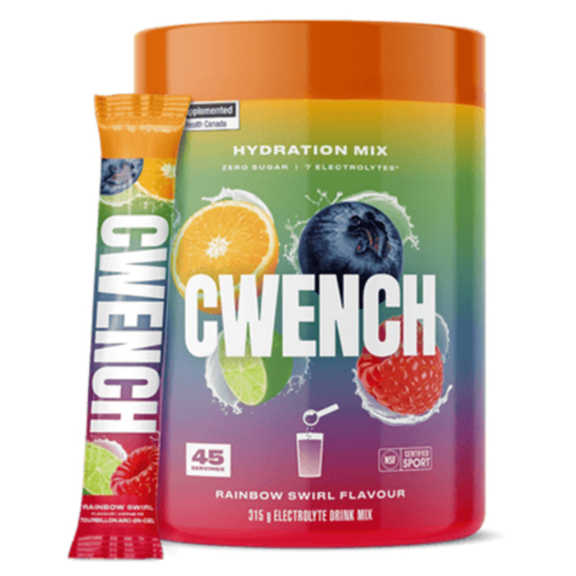 Cwench Hydration Mix Rainbow Swirl 315g - Provides Instant Hydration, Rich in Electrolytes, Contains Natural Ingredients, Good in Taste, and Refreshing Experience With Each Sip