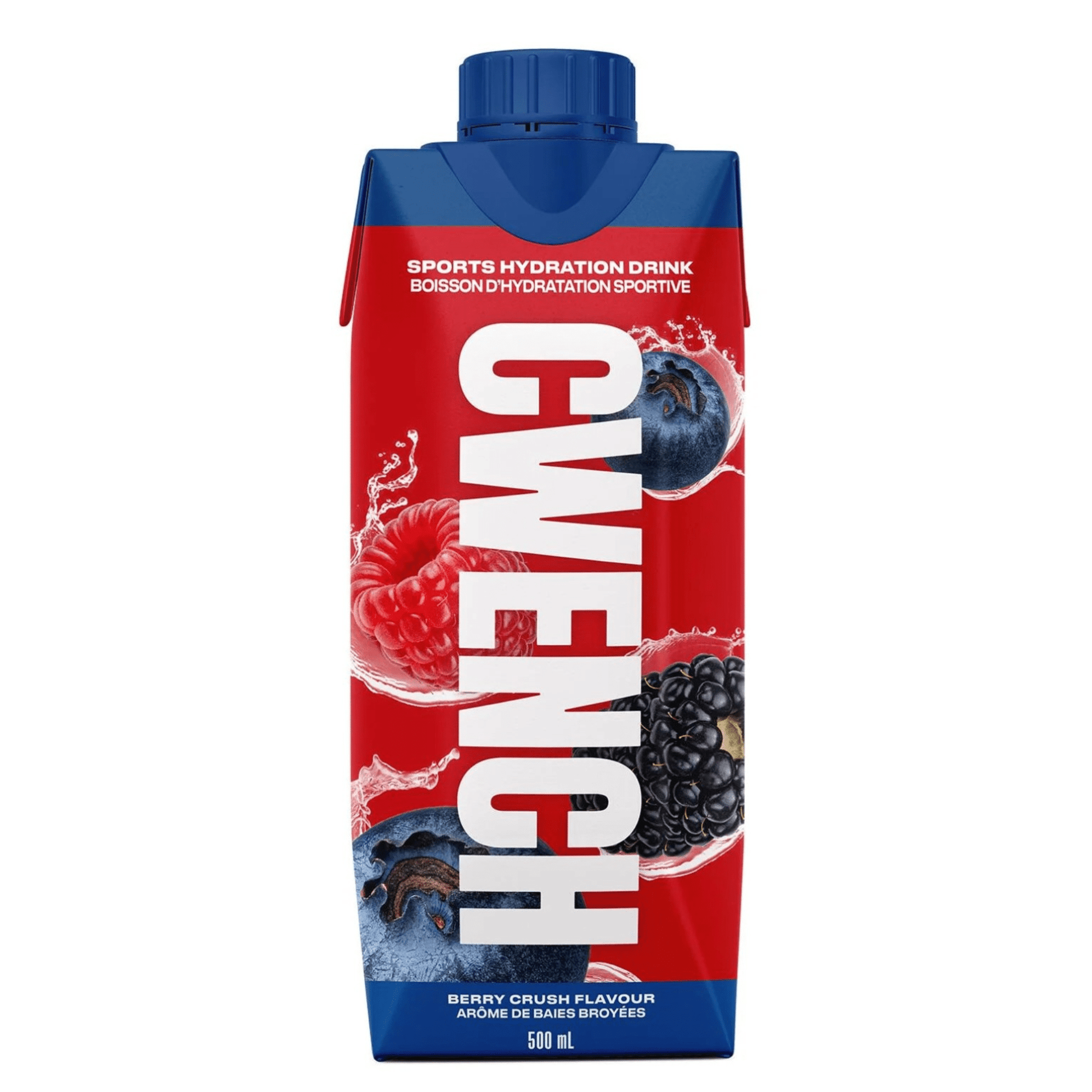 Cwench Sports Drink Berry Crush 500ml - A Go-To Solution That Keeps Hydrated All Day Long, Contains Premium Electrolytes and Minerals, Celtic Sea Salt and B Vitamins, Great in Taste That Supports Overall Well-Being