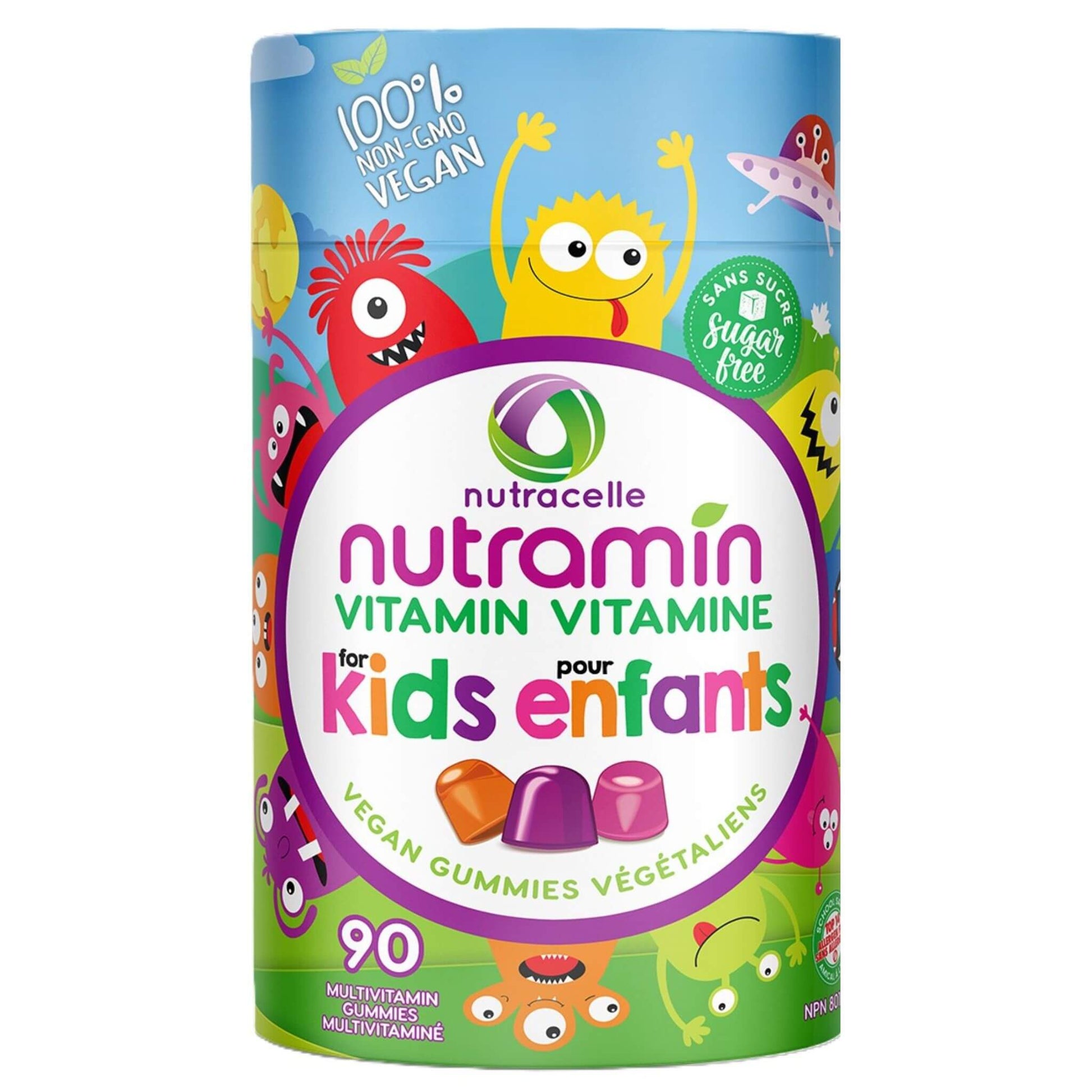 Nutramin Kids Vegan Vitamins 90 Gummies - Extracted From Real Plants And Fruits, Contains Naturally-Sourced Nutrients, Support Child Healthy Growth, Brain Development And Natural Immunity