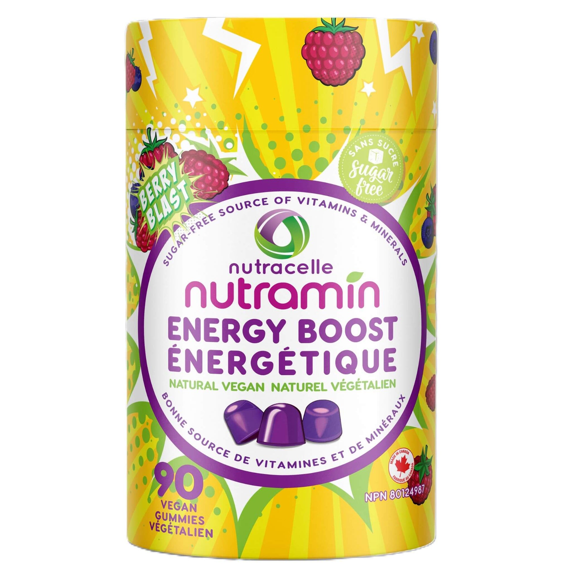 Nutramin Energy Boost Vitamins 90 Gummies - Energy Boost Vitamin Gummy, Boost Energy, Natural Way To Feel Energized And Confident, Non-Habit Forming, Promote Overall Well-Being