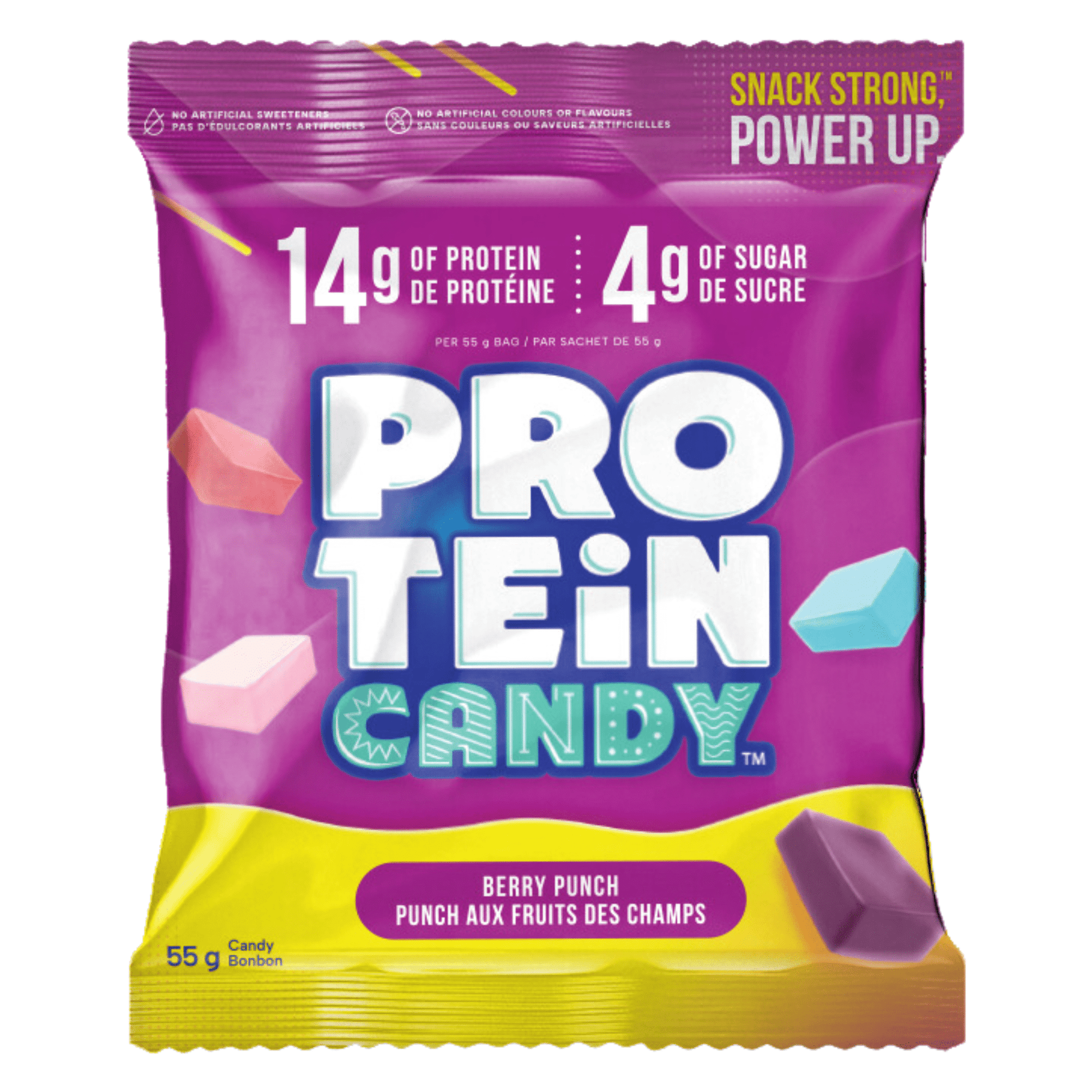 Protein Candy Berry Punch 55g - Low Sugar And High Protein Candy That Can Satisfy Your Sweet Tooth, Perfect On-The-Go Candy Comes In Multiple Flavors And Contains High-Quality Ingredients That Support Digestion