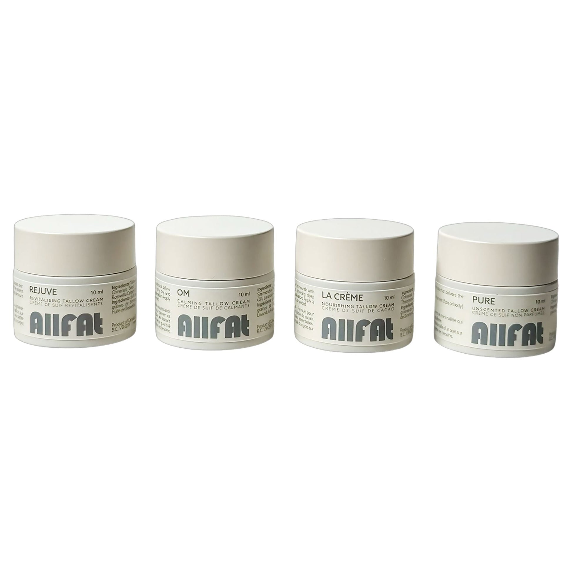 Allfat Skincare Tallow Cream Variety Pack 4x10 ml