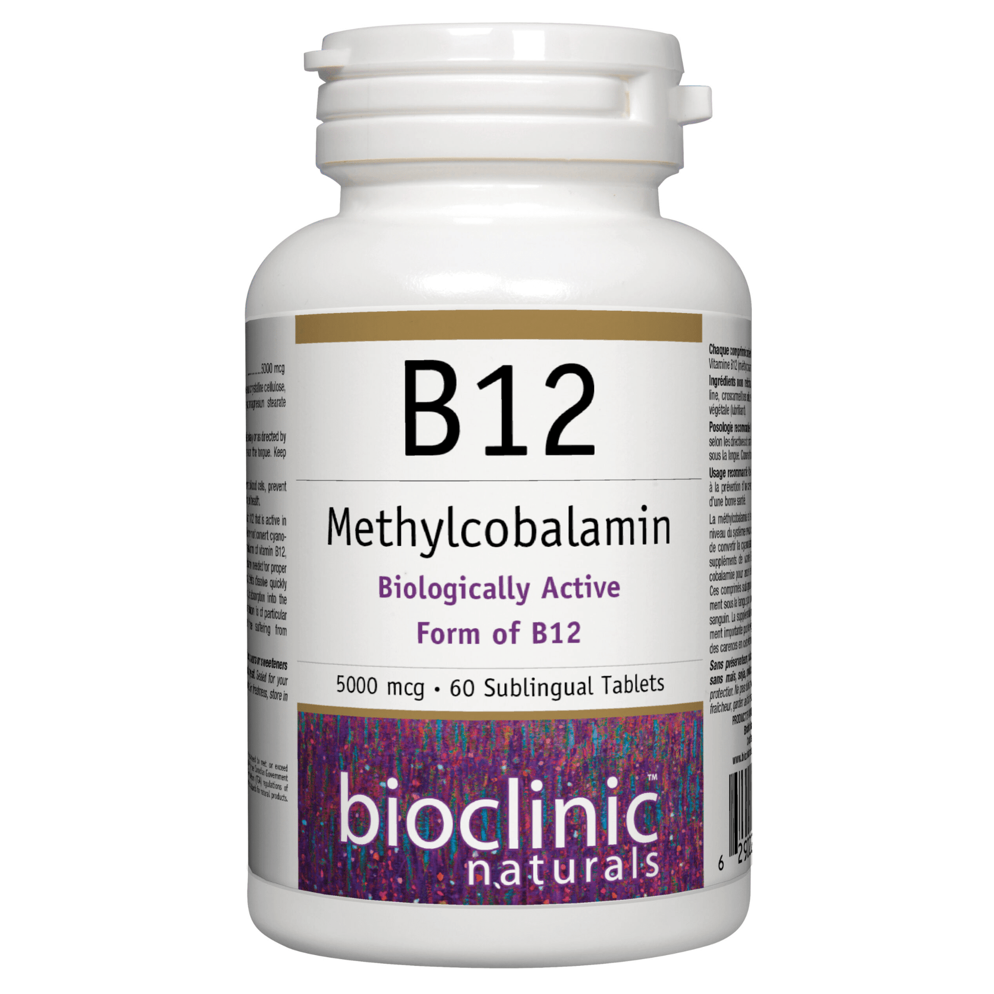 Bioclinic Naturals B12 Methylcobalamin 5000mcg 60 Sublingual Tablets