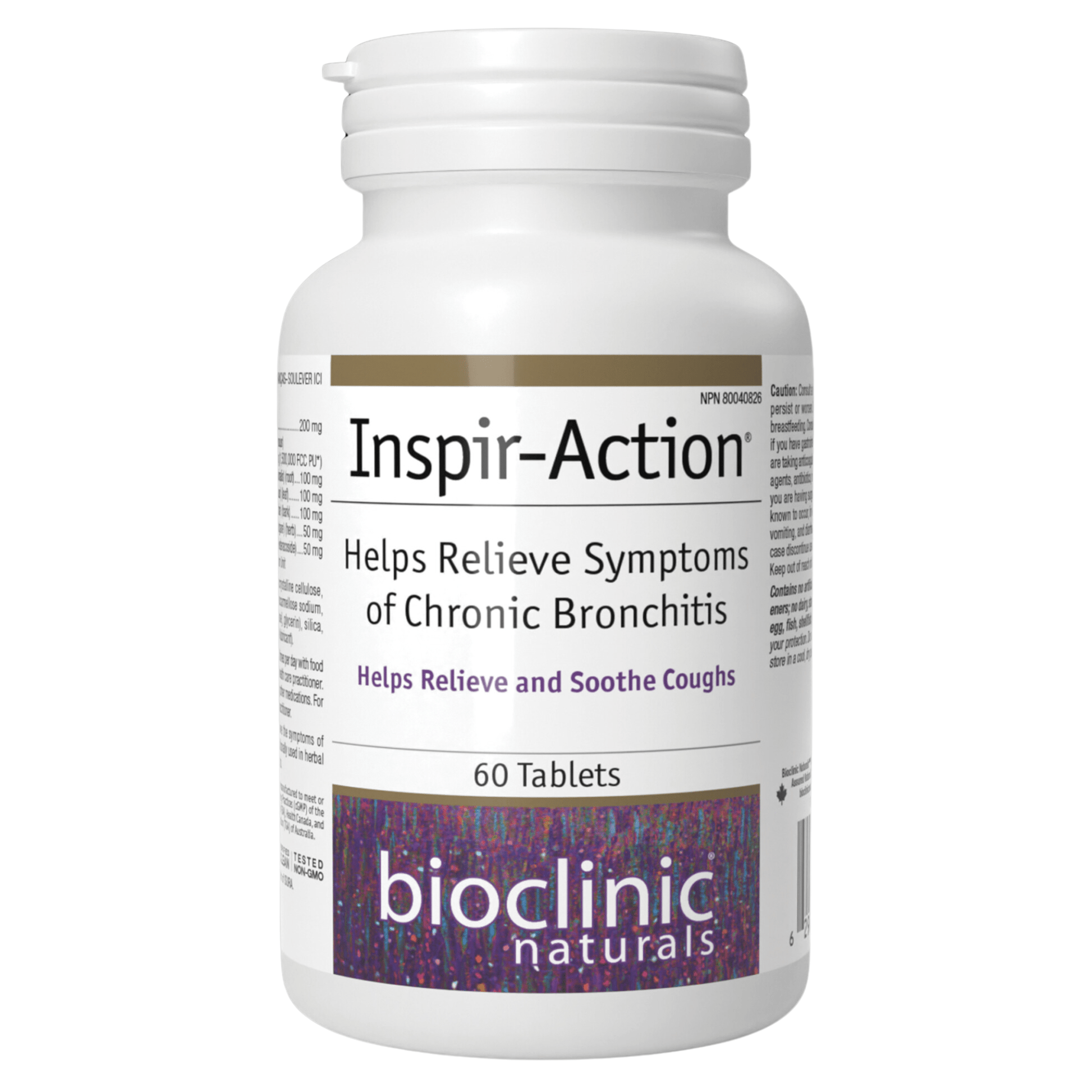 Bioclinic Naturals Inspir-Action Helps Relieve Symptoms of Chronic Bronchitis 60 Tablets
