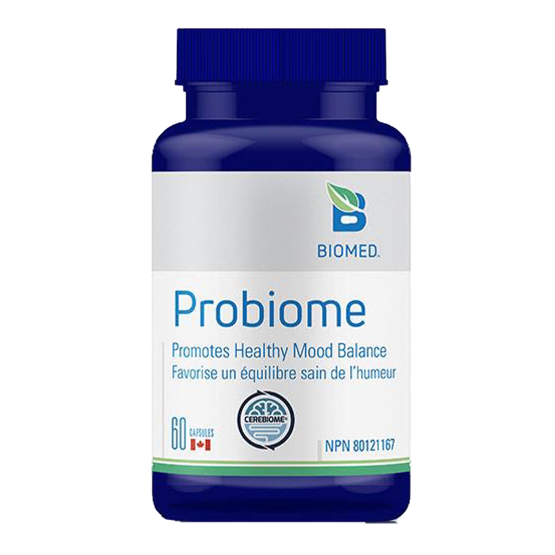 Biomed Probiome 60 Capsules - Support Mood, Stress, and Mental Well-being, Maintain Healthy Cortisol Levels, Reduce Intestinal Inflammation, Promote Normal Gut Microflora