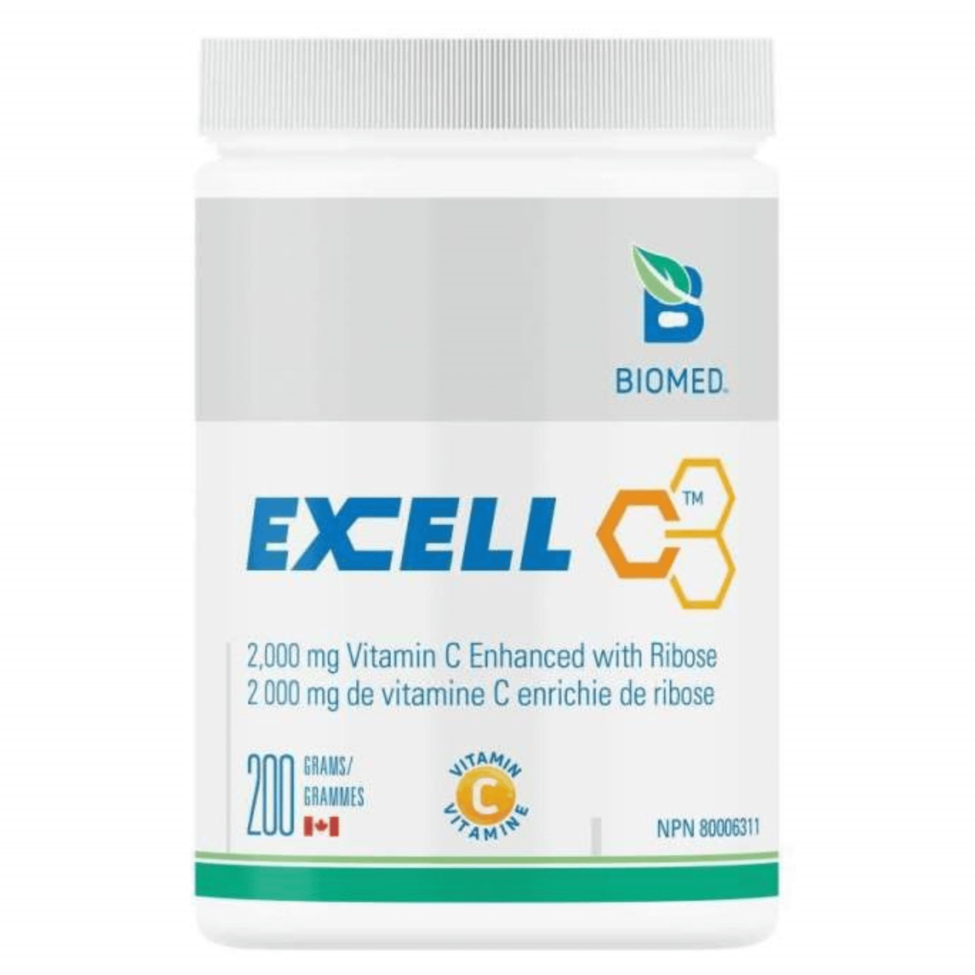 Biomed Excell C 200g - Promotes the Development and Maintenance of Bones and Cartilage, Supports Immune Function, Prevents Kidney Stones, Posses Wound Healing Properties