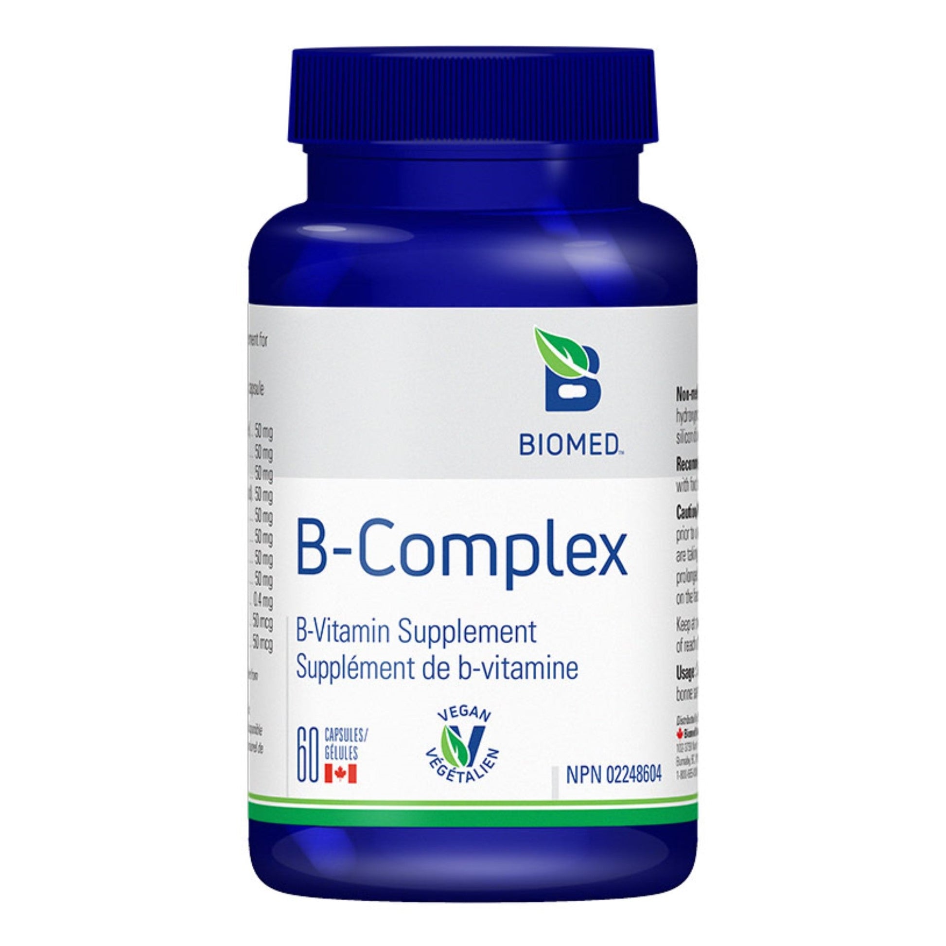 Biomed B-Complex 60 Capsules - Essential for Liver Function and Hormone Metabolism in the Liver, Helps Manage Stress, Promotes Healthy Nervous System