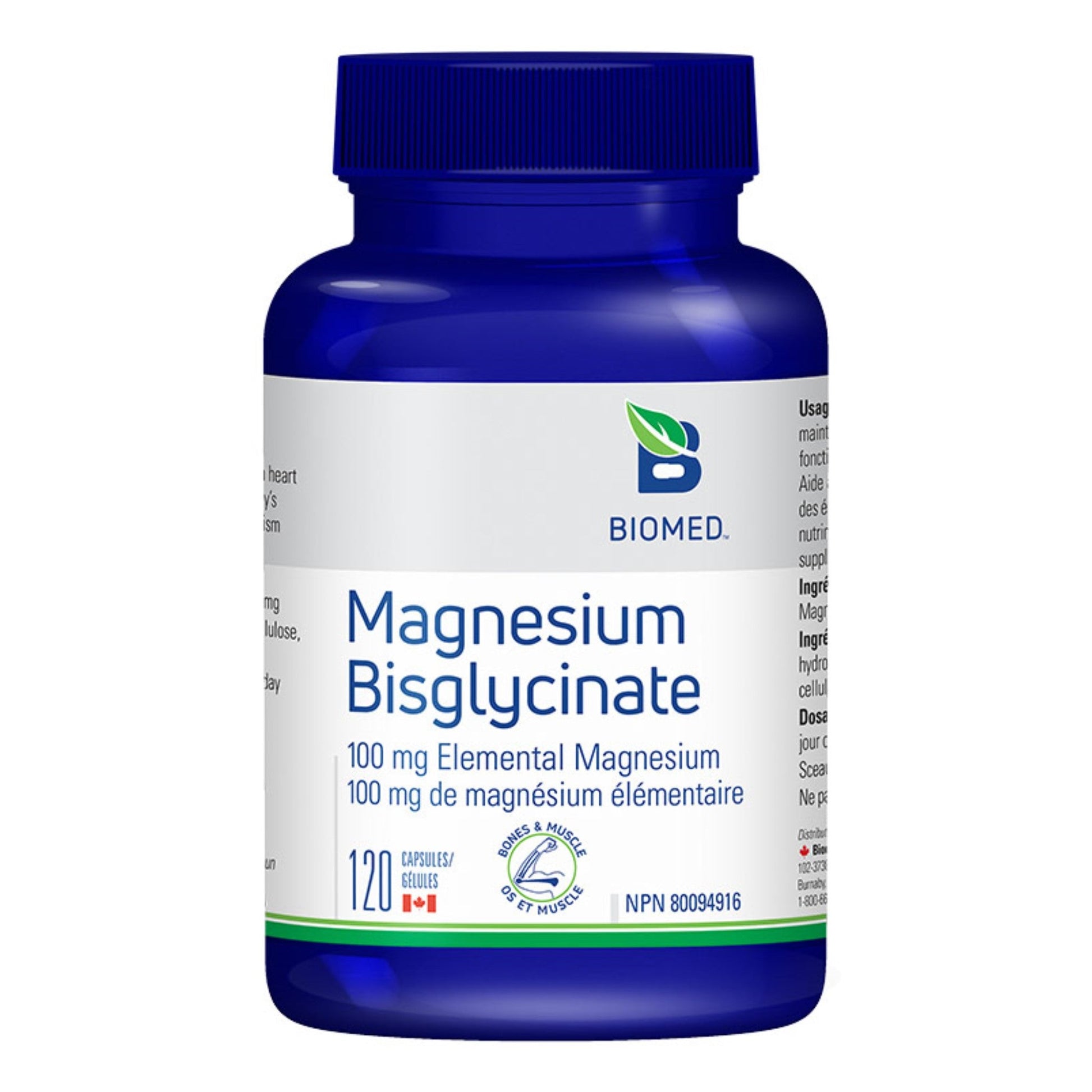 Biomed Magnesium Bisglycinate 120 Capsules - Relaxes Muscles and Nerves, Regulates Neurotransmitters, Maintains Electrolyte Balance, Manages Stress
