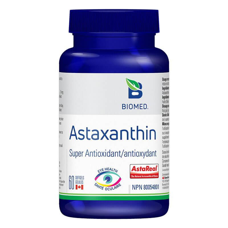 Biomed Astaxanthin 60 Softgels - Reduce Inflammation and Oxidative Stress, Improve Muscle Endurance, Eye Health, Eye Fatigue, Healthy Radiant Skin & Sharpen Vision