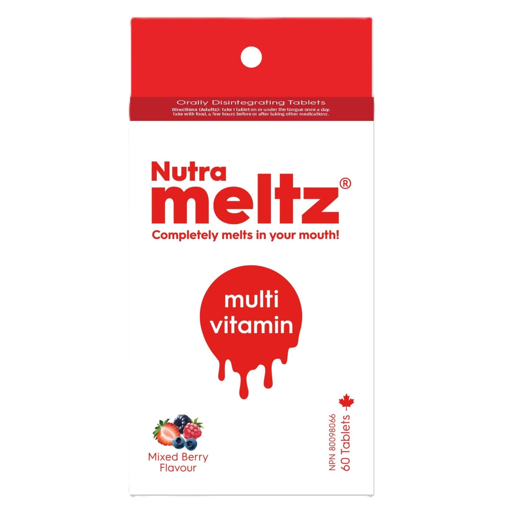 Nutrameltz Multi-Vitamin 60 Tablets - Supports Skin And Bone Health, Boosts Energy Levels, Improves Brain Function, Reduces Fatigue, Strengthens Immunity