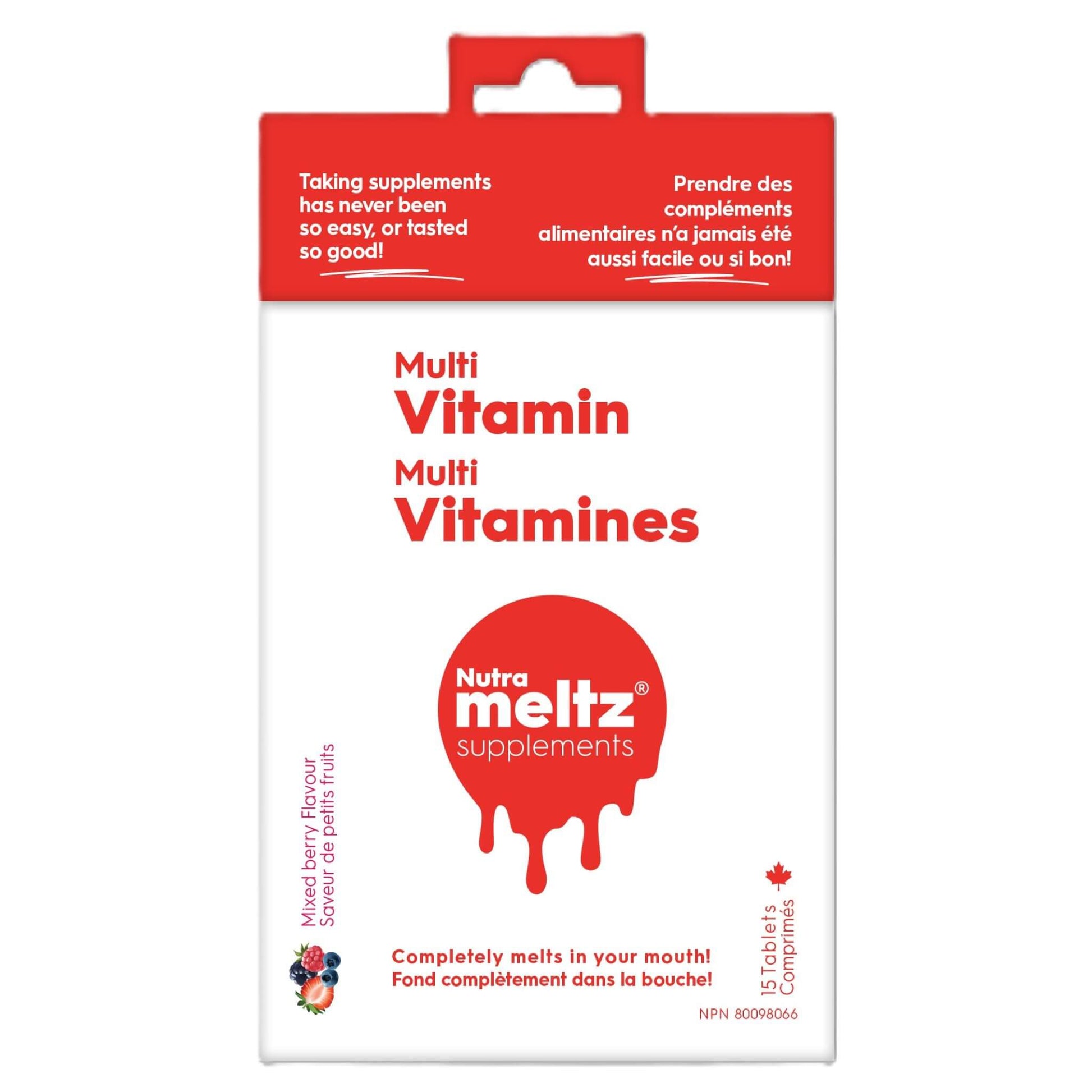 Nutrameltz Multi-Vitamin 15 Tablets - Supports Skin And Bone Health, Boosts Energy Levels, Improves Brain Function, Reduces Fatigue, Strengthens Immunity