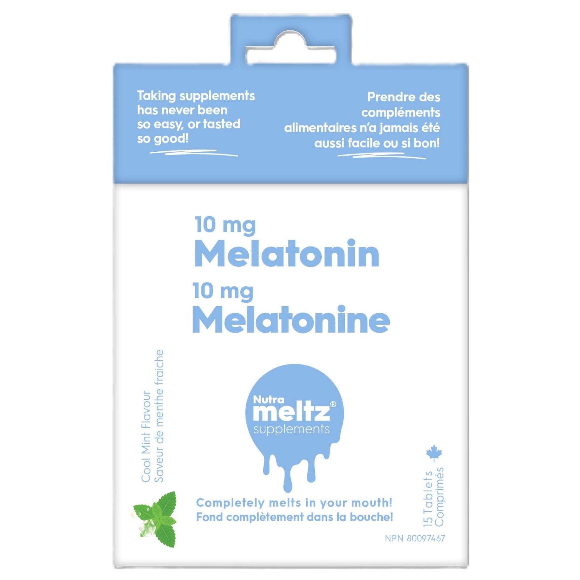 Nutrameltz Melatonin Max 10mg 15 Tablets - Helps With Sleep Cycle, Promotes Day Time Energy, Quick Dissolving Tablets For Restful Sleep, Protects Cell From Damage