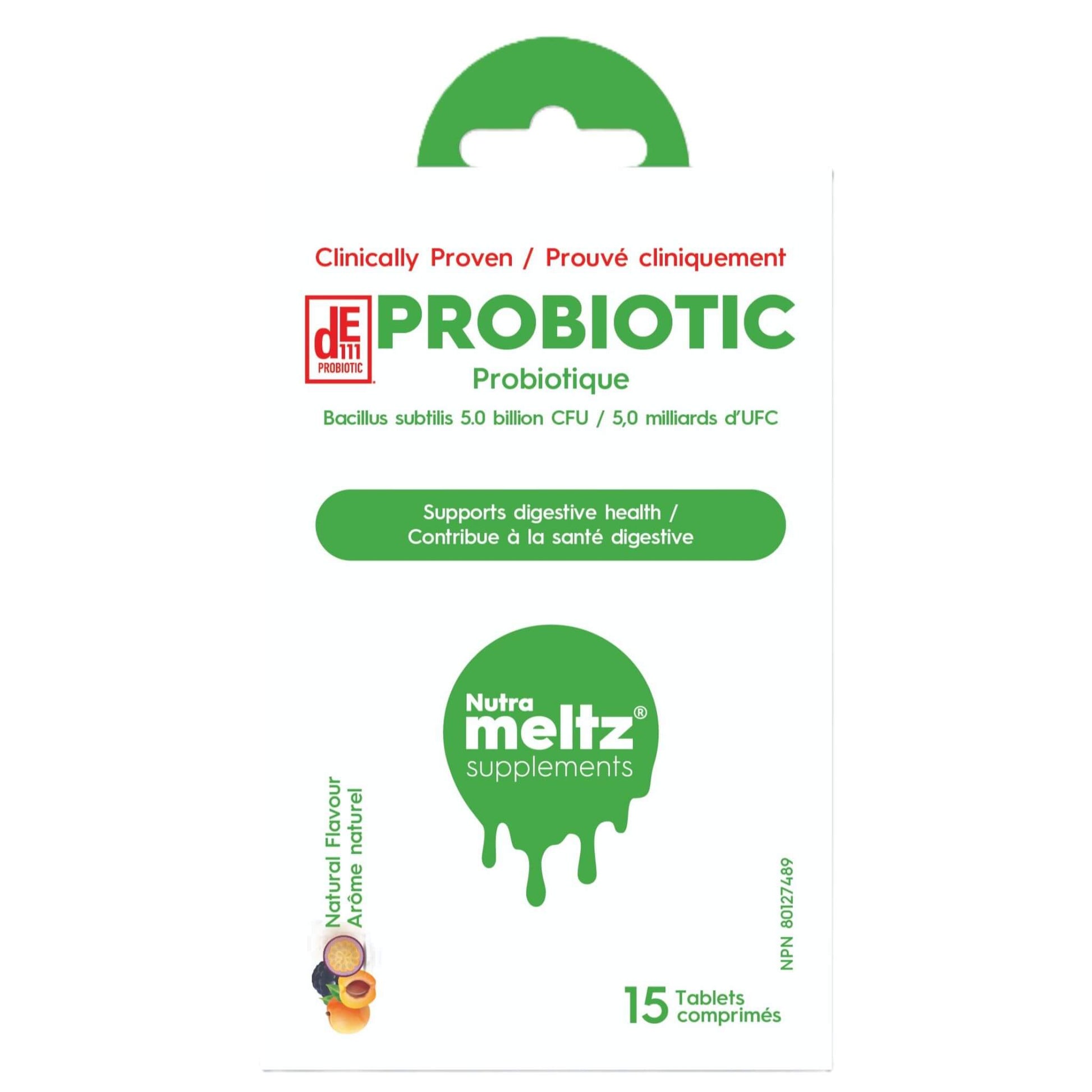 Nutrameltz Probiotic 5 Billion CFU 15 Tablets - Relieves Fullness In Stomach, And Bloating, Helps With Nausea, And Heartburn, Promotes Immune Health, Improve Good Bacteria In Body