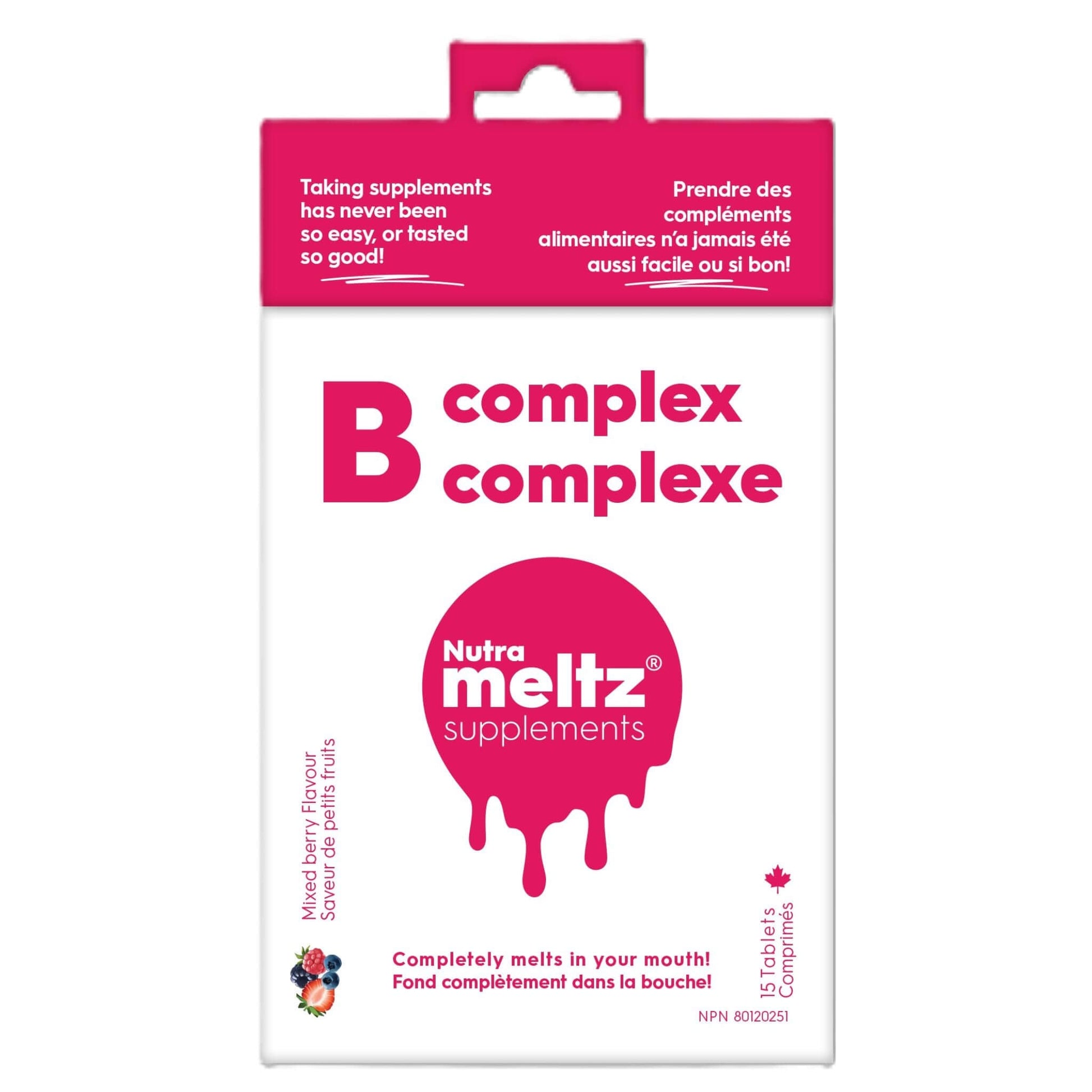 Nutrameltz Vitamin B-Complex 15 Tablets - Support Overall Health And Well-Being, Plays Crucial Roles In Various Bodily Processes, Helps Keep Body Healthy And Functioning Optimally