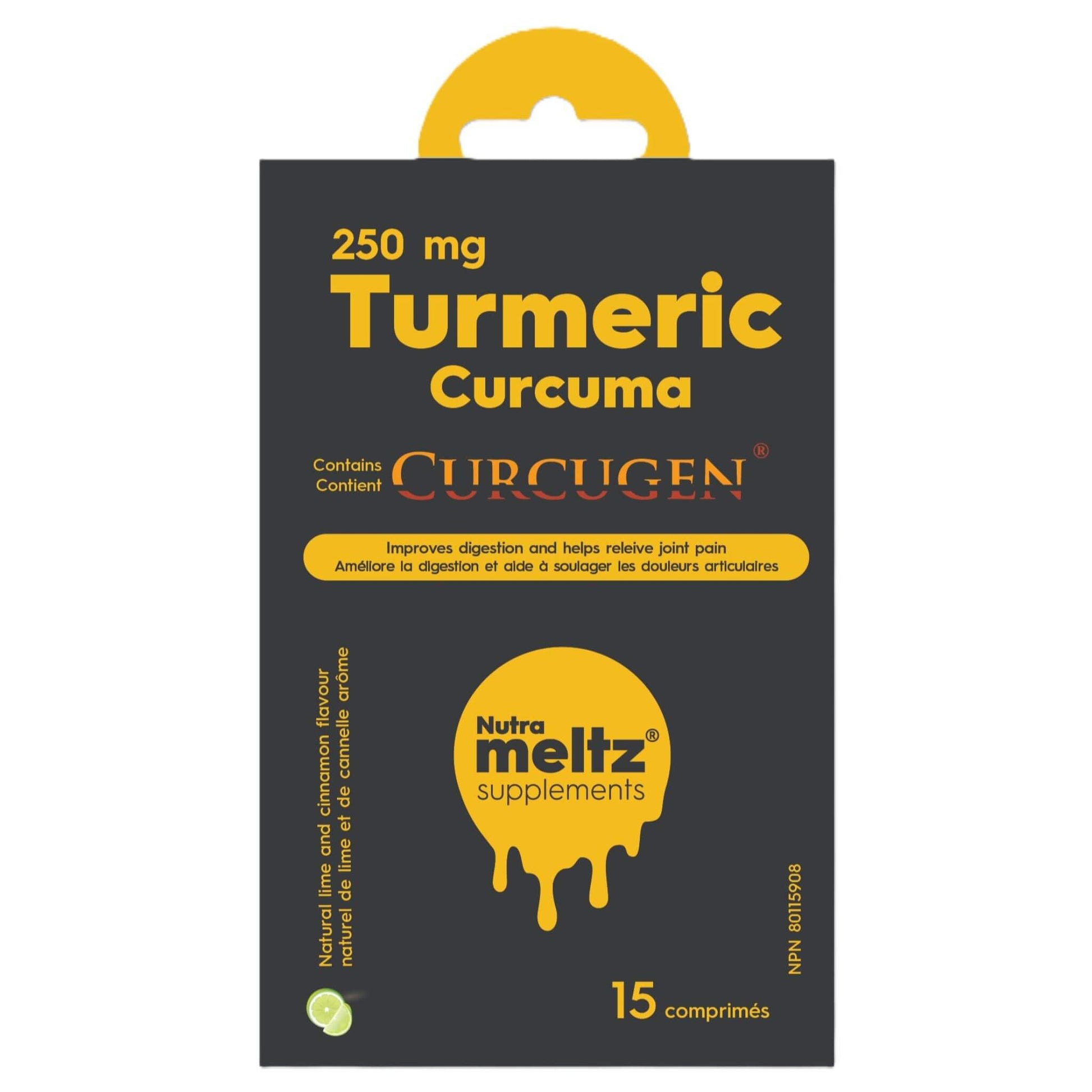 Nutrameltz Curcugen Turmeric 250mg 15 Tablets - Relieves Joint Pains, Supports Inflammation, Good Source Of Antioxidant, Helps In Wound Recovery, Reduces Swelling And Damage
