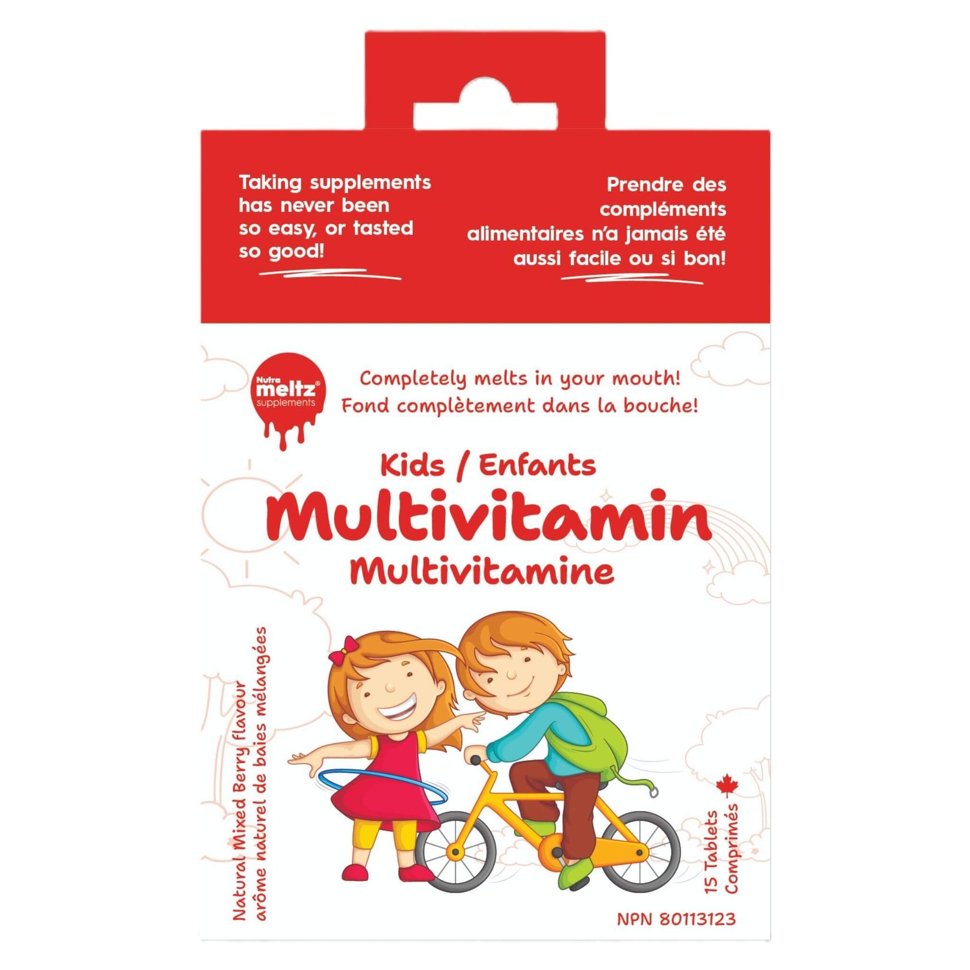 Nutrameltz KIDS Multivitamin 15 Tablets - Supports Skin and Bone Health, Boosts Energy Levels, Strengthens Immunity, Improves Brain Function, Reduces Fatigue, Aids In Metabolism Of Fats