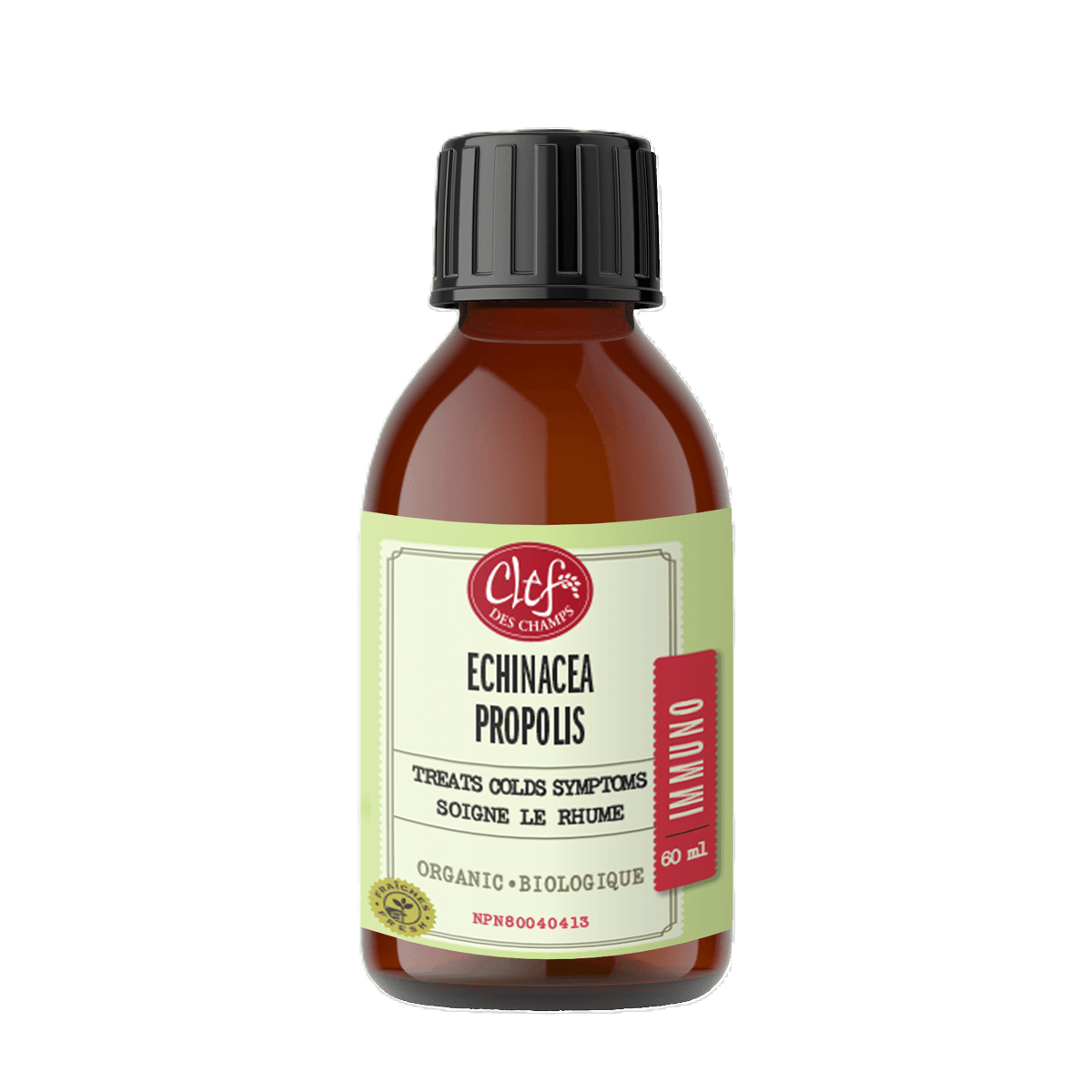 Clef Des Champs Echinacea Propolis 60ml - Anti-inflammatory and Reduce Nasal Congestion and Sore Throat, Relives Cold and Respiratory Tract Infections,