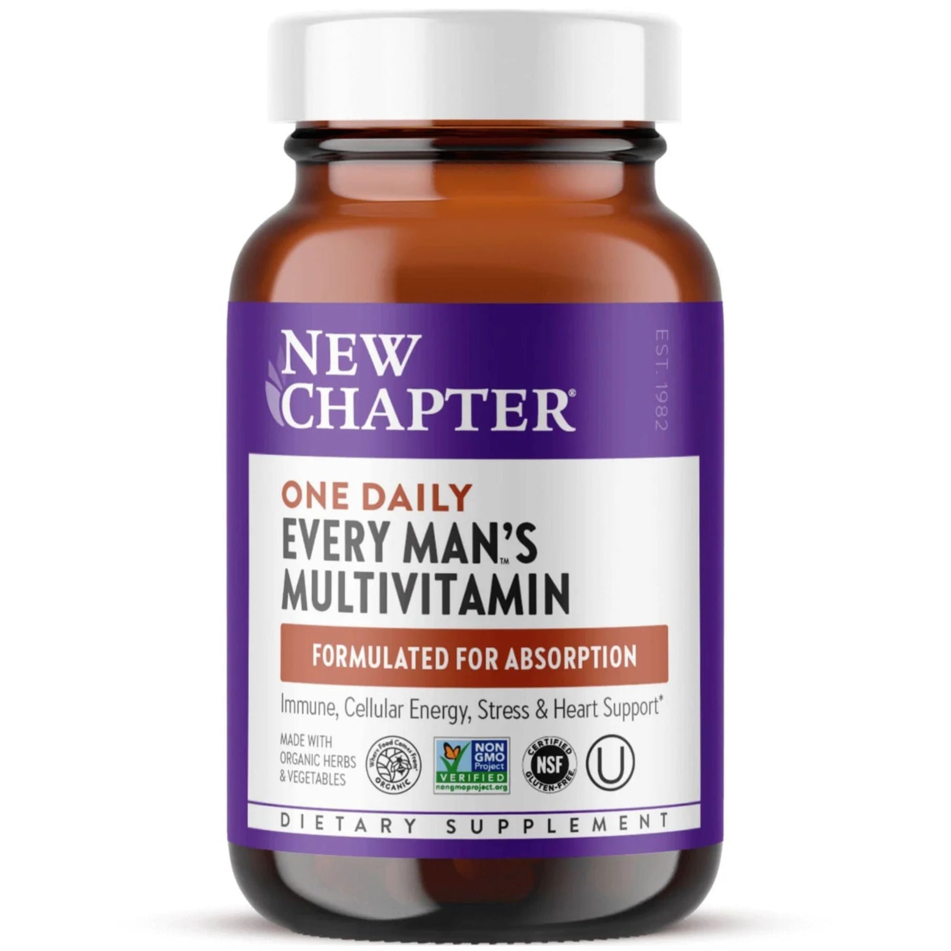 New Chapter Every Man's One Daily 60 Tablets - One-Daily Multivitamins for Men Enhance Your Overall Wellness With Immune, Cellular Energy, Stress, and Heart Support
