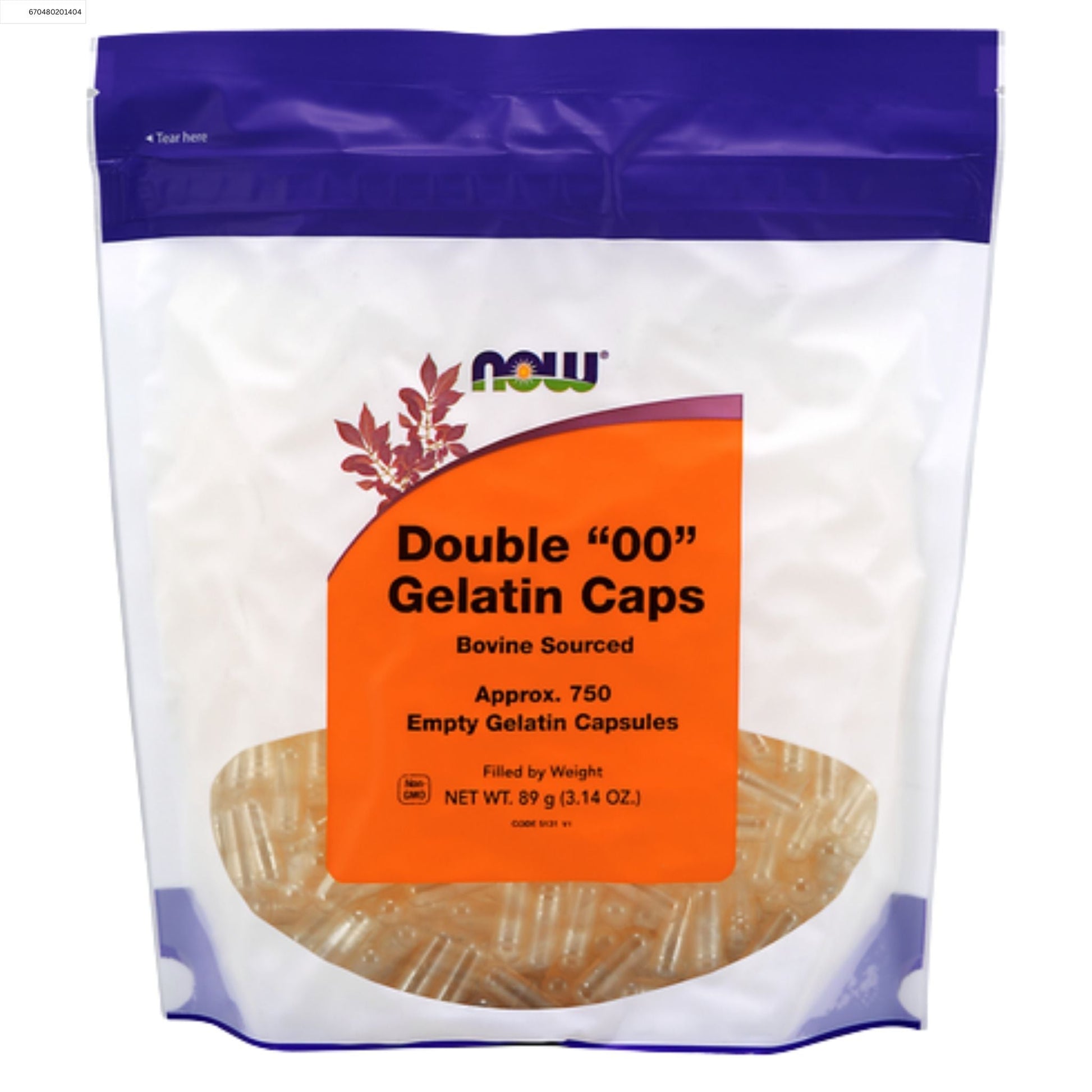 NOW Gelatin Double "00" 750 Capsules