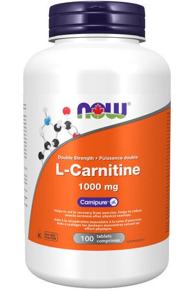 Now L-Carnitine 1000mg 100 Tablets - Helps to Reduce Muscle Soreness, Fitness Support, Transports Fatty Acids, Boosts Cellular Energy