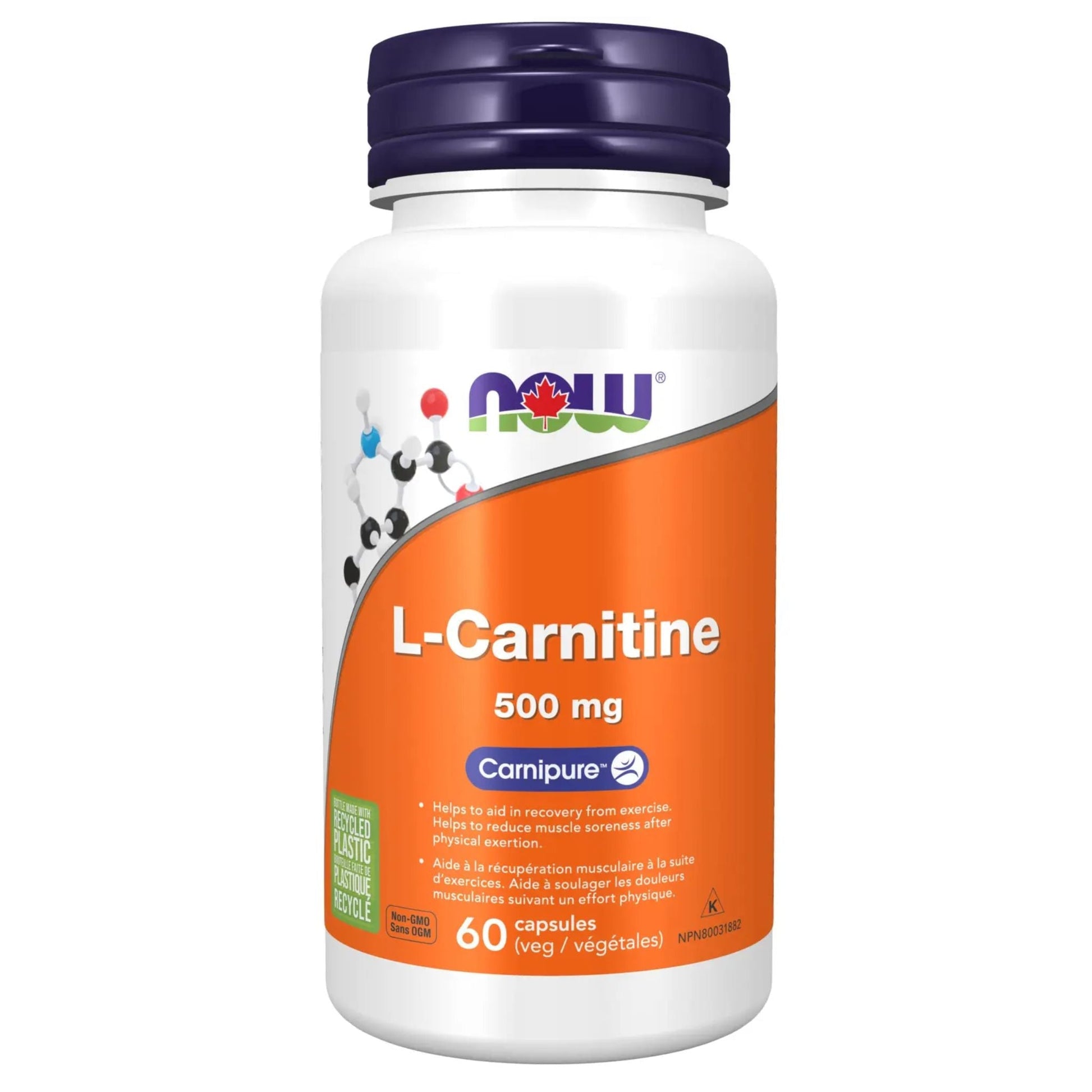 NOW L-Carnitine 500mg 60 Vegetable Capsules