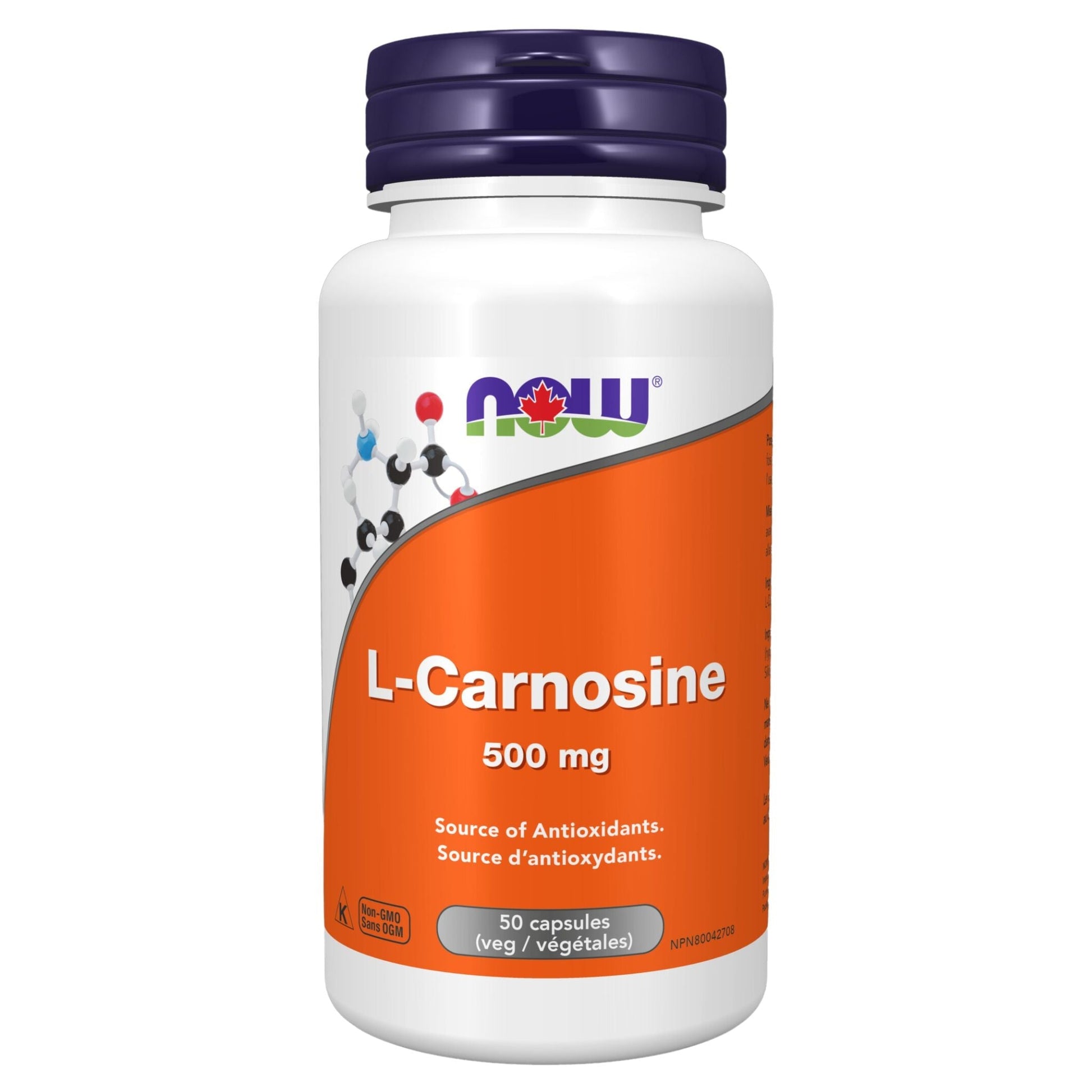 NOW L-Carnosine 500mg 50 Vegetable Capsules